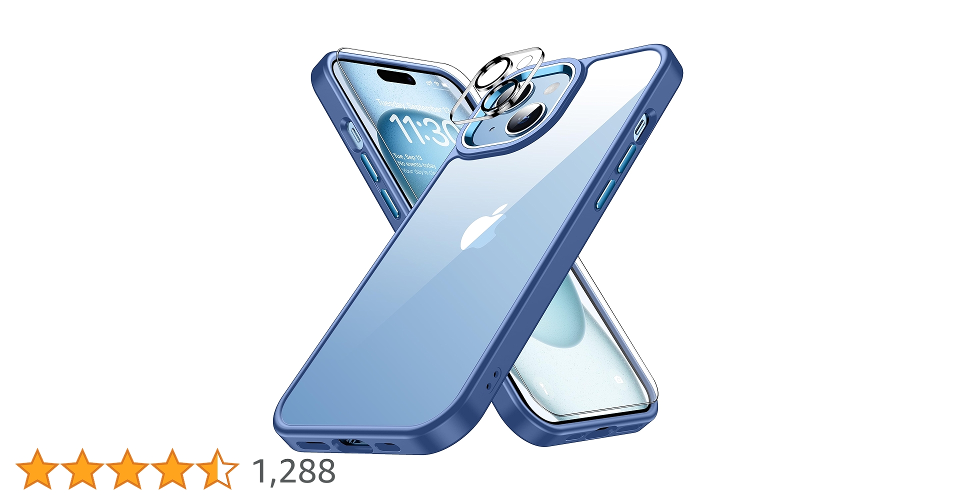 Amazon.co.jp: iphone15 用 ケース ブルー 耐衝撃 カメラレンズ保護