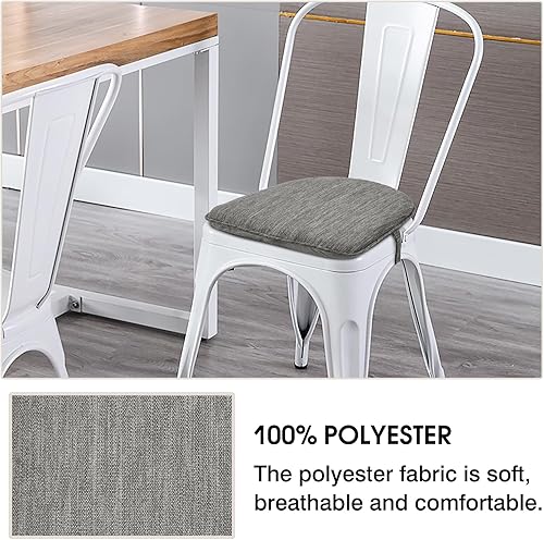 Miniatura 10 de baibu Juego de 2 almohadillas de metal súper suaves para sillas de comedor, cojín para taburete de bar con lazos para sillas de metal o taburetes de