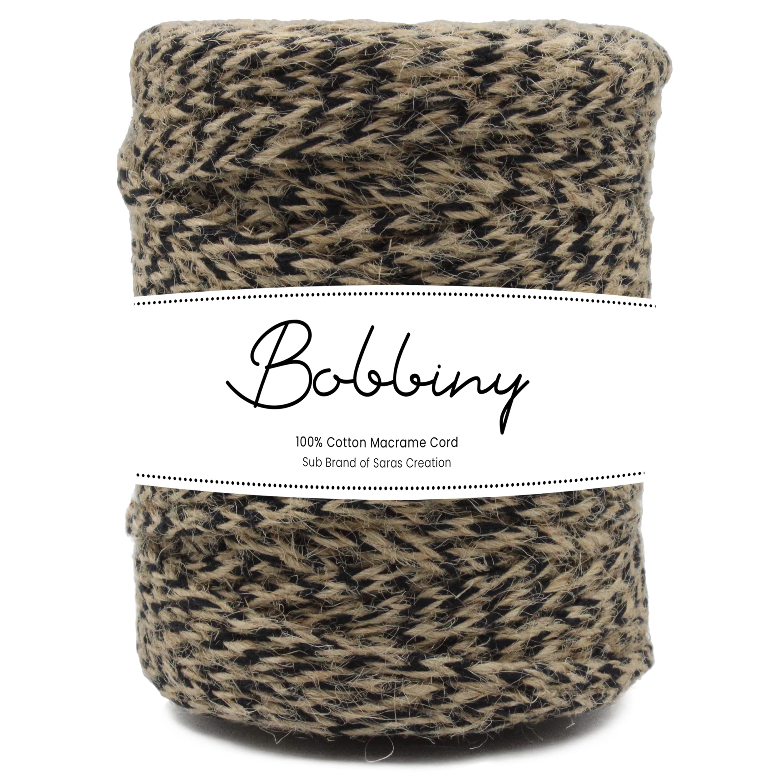 Bobbiny Natural Round Braided Jute Twine Rope - Linen Rustic String Cord for DIY, Party, Wedding, Gift Wrapping and Other Projects | Black Mix | 4mm, 20 Meters — Amazon image 8
