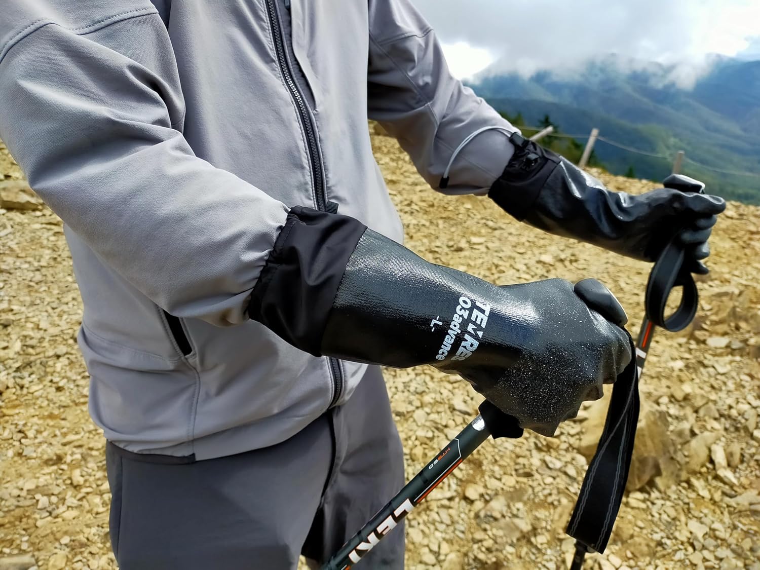 ショーワグローブ(Showaglove) 【レイングローブ・アウトドアテムレス・透湿防水】 TEMRES 03advance Mサイズ ブラック 防水グローブ防寒インナーなし カフ,ドローコード付き