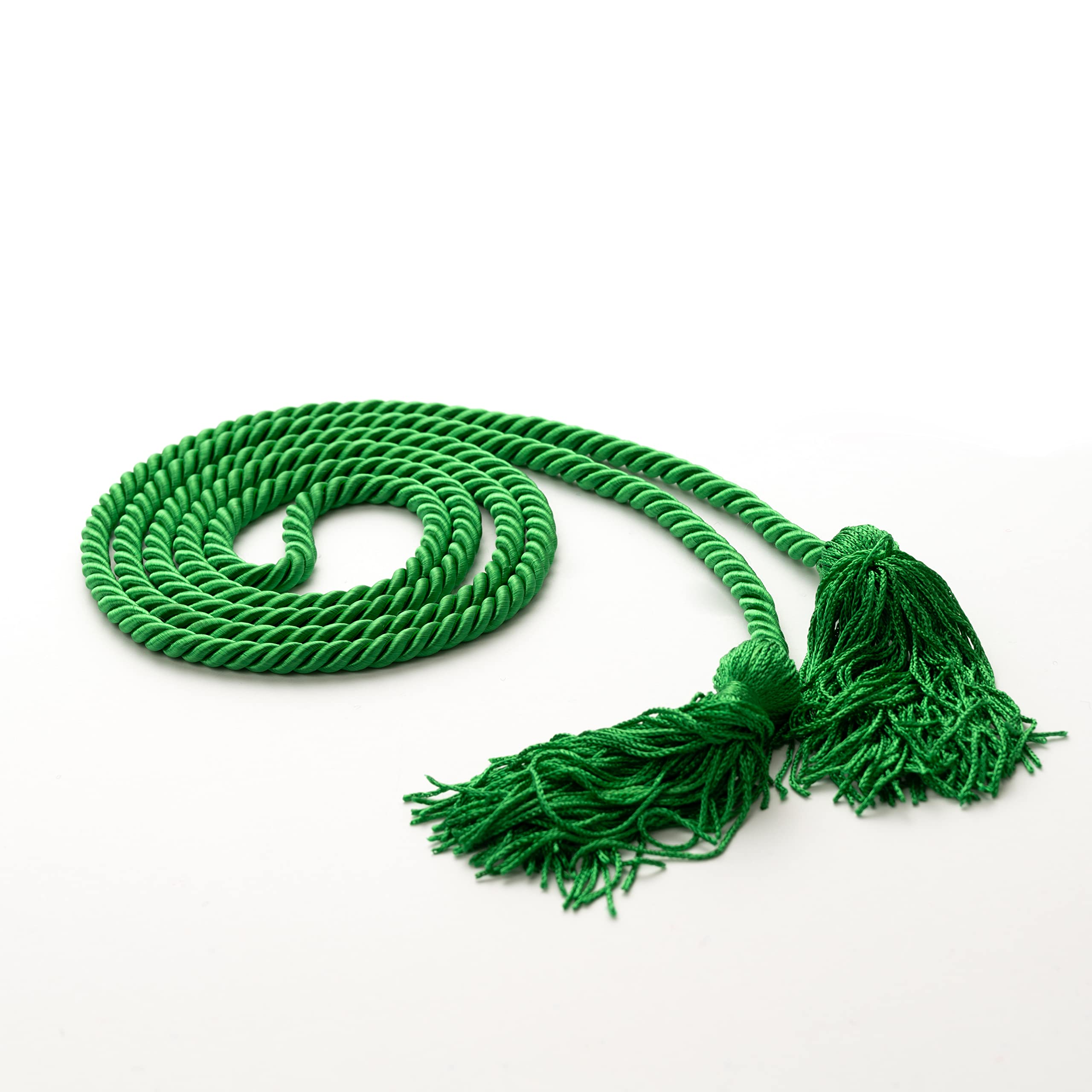 WeGraduate 12pcs Graduation Honor Cord 68'' with Soft Touch Tassel (Emerald Green)