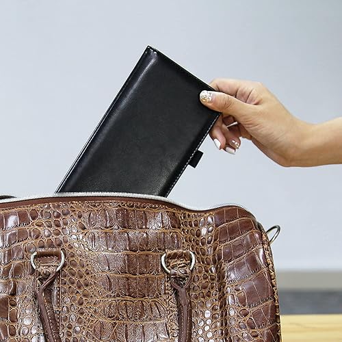 Vista 8 de CoBak Checkbook Cover - Cartera para chequera de cuero premium con función de bloqueo RFID para hombre o mujer, negro
