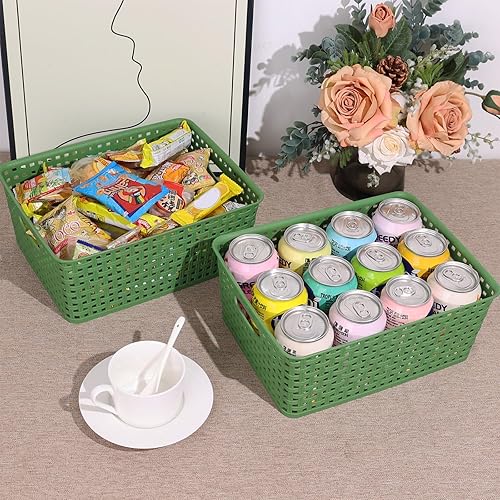 Miniatura 2 de Taysisiter - Cesta de almacenamiento de plástico, 4 paquetes