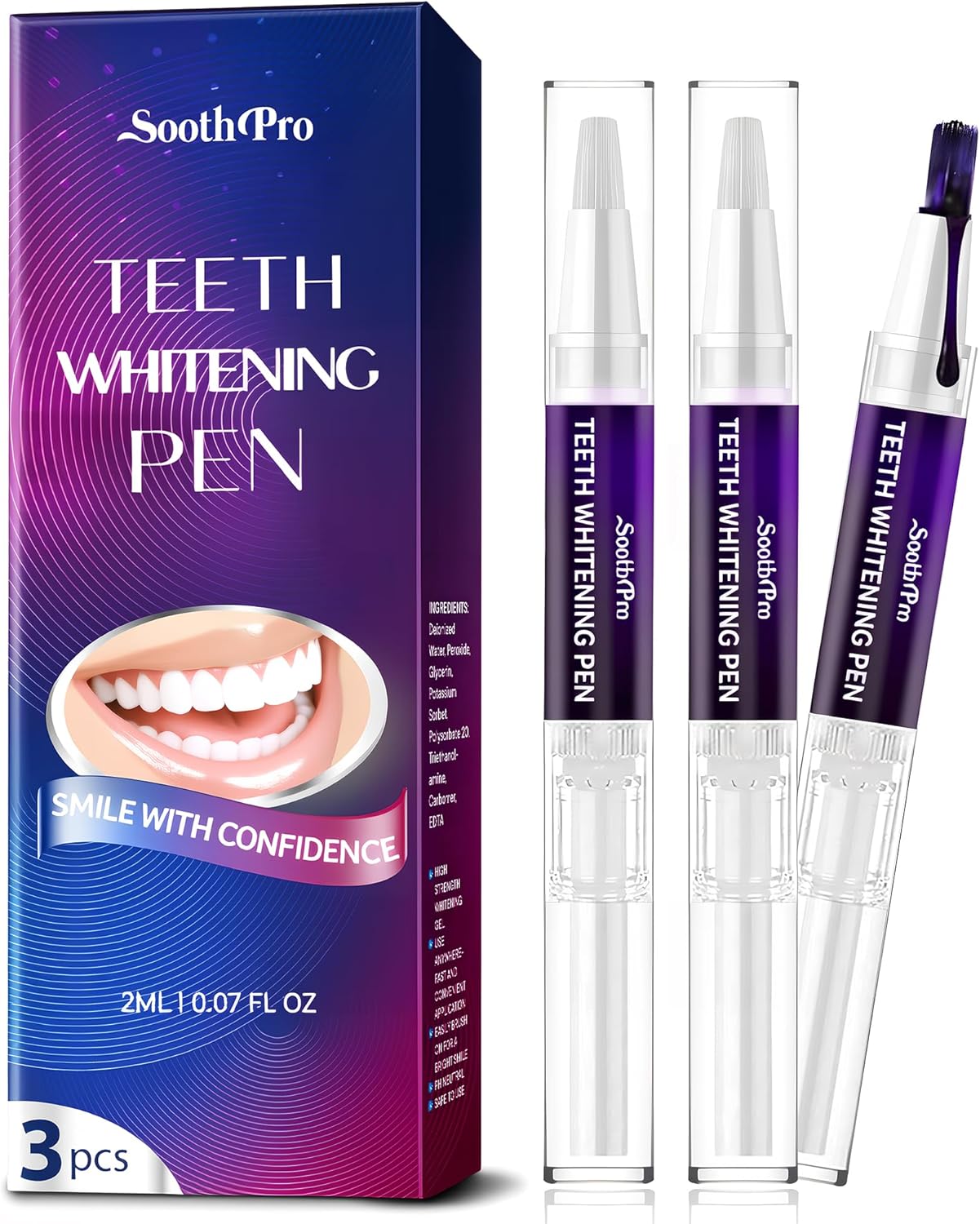 Purple Teeth Whitening Gel: Tooth Stain Remover and Coffee Stain Remover 3PCS