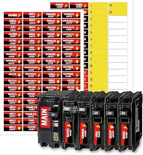 Red Circuit Breaker Box Labels Weatherproof Fuse Box Stickers 0.5 X 1.5 Inch Plugs and Lights Circuit Breaker Directory Fuse Panel Marker Sign for Home Office Electrical Panels 144 Pcs