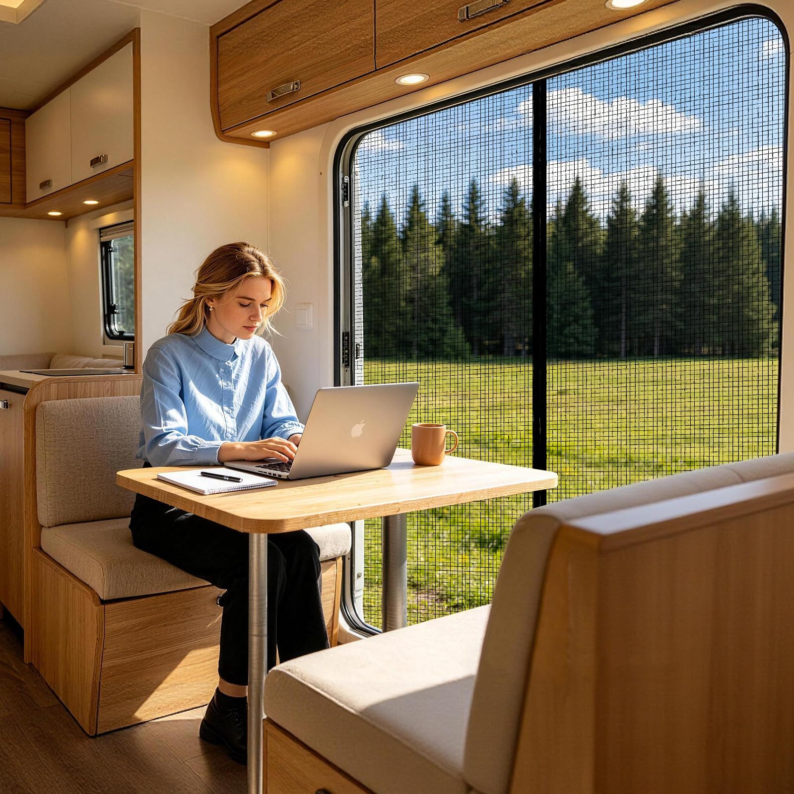 Moskitonetz Van mit Magnetismus 150x110cm, für Mercedes Vito, Volkswagen Transporter und Volkswagen California, Fliegengitter Auto Insektenschutz Schattennetz Sonnenschutz Camping Reise