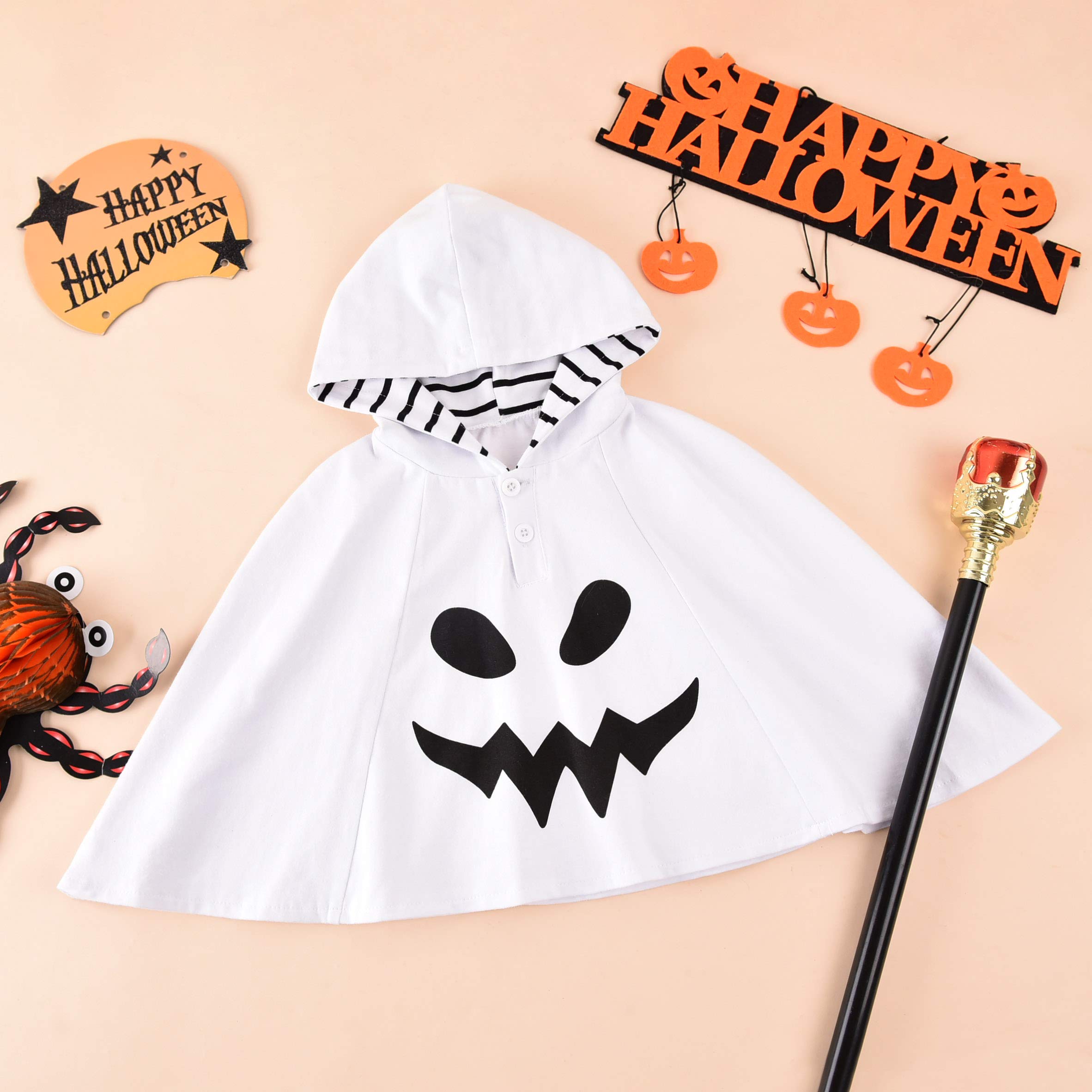Thorn Tree Halloweens Baby Boys Girls Suit Ghost Robe Fancy Party Costume Toddler Clothes Baby Hats 2PCS Outfits Set