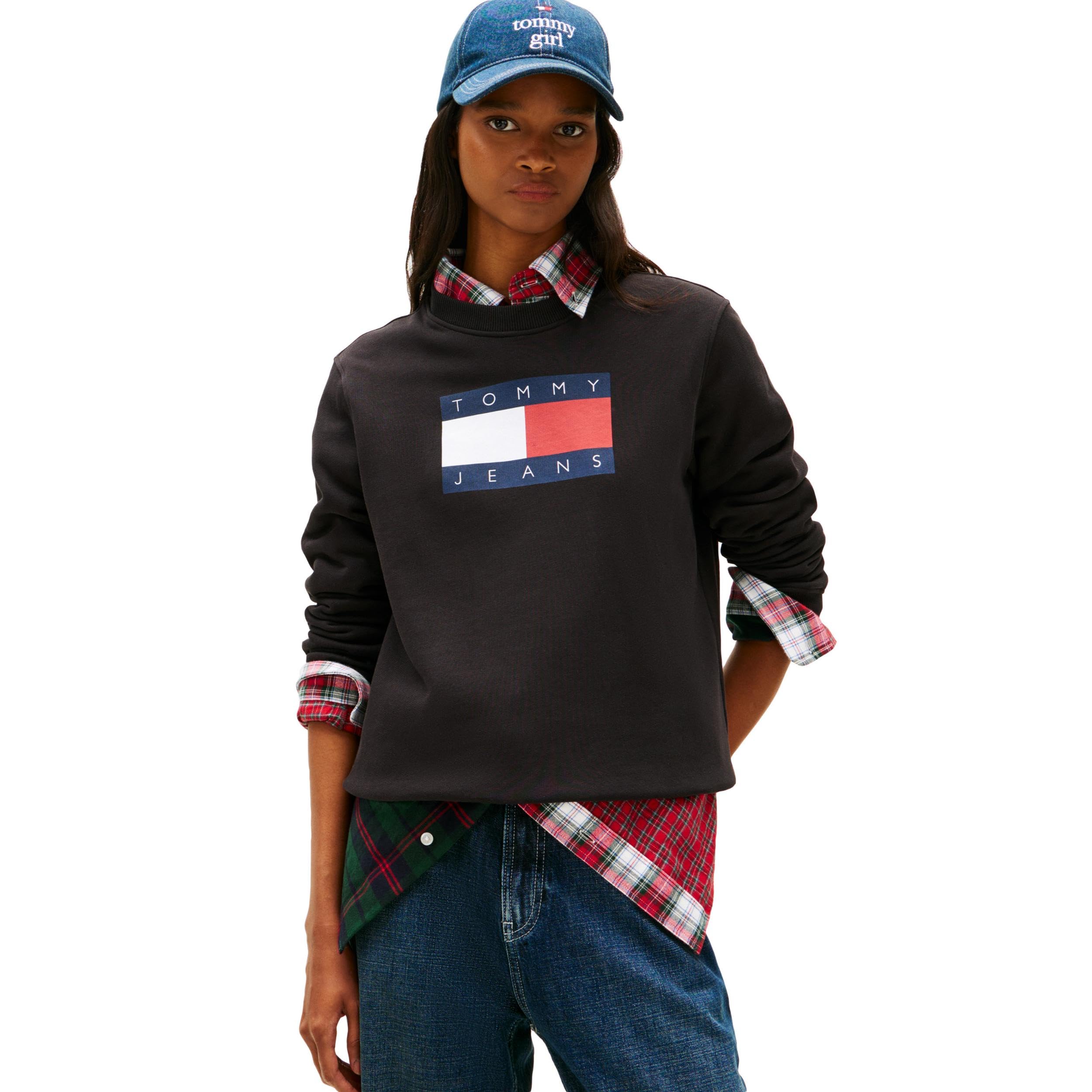 tommy jeans Women's Medium Weight Pullover Crewneck With Flag Logo Detail-picture-53