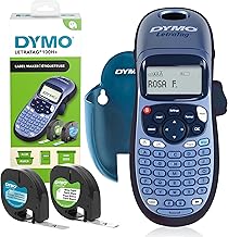 Dymo LetraTag LT-100H Beschriftungsgerät Handgerät | Tragbares Etikettendrucker mit ABC Tastatur | mit Papieretiketten und transparenten Kunststoffetiketten | Ideal fürs Büro & zu Hause