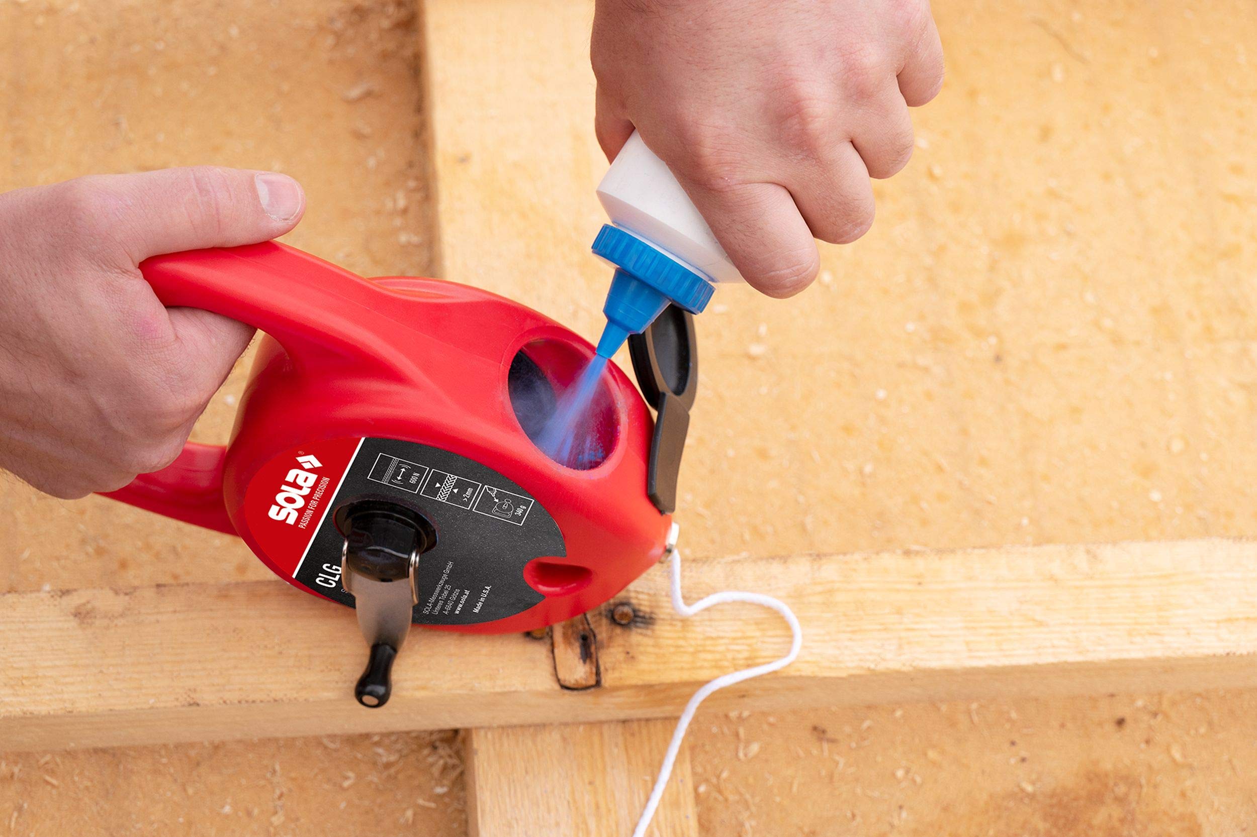 NEO TOOLS Schlagschnur 3:1 - 30m Mit Blauer Kreide & Schnellaufrollsystem