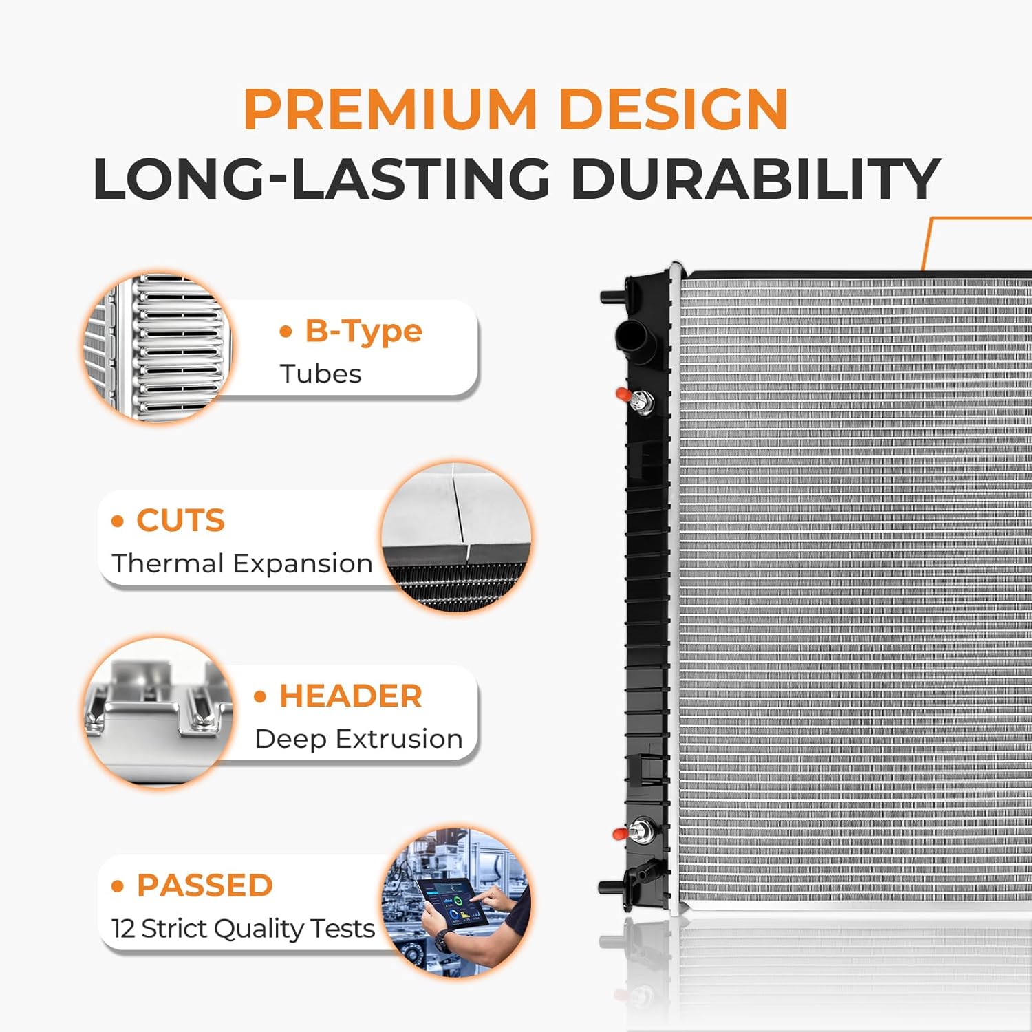 Autoexact Radiator for Car for 2005-2015 Nissan Armada/for 2004 Nissan Pathfinder Armada, Auto Engine Radiator Replacement for 2004-2015 Nissan TITAN/for 2004-2010 INFINITI QX56