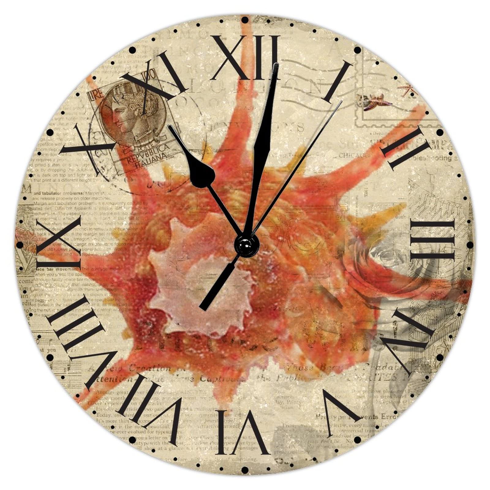 Horloge murale silencieuse sans tic-tac style ocean 30cm en PVC pour le salon