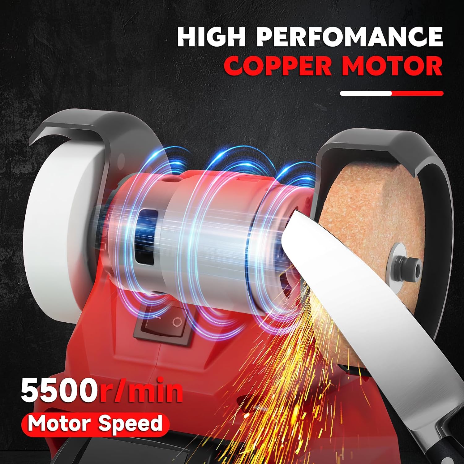 Cordless Mini Bench Grinder Polisher Compatible with Milwaukee 18V Battery,Dual Grinding Wheels，5500 RPM Household Grinding Wheels for Sharpen Knives,Rust Removal,Drills,polishing(No Battery)