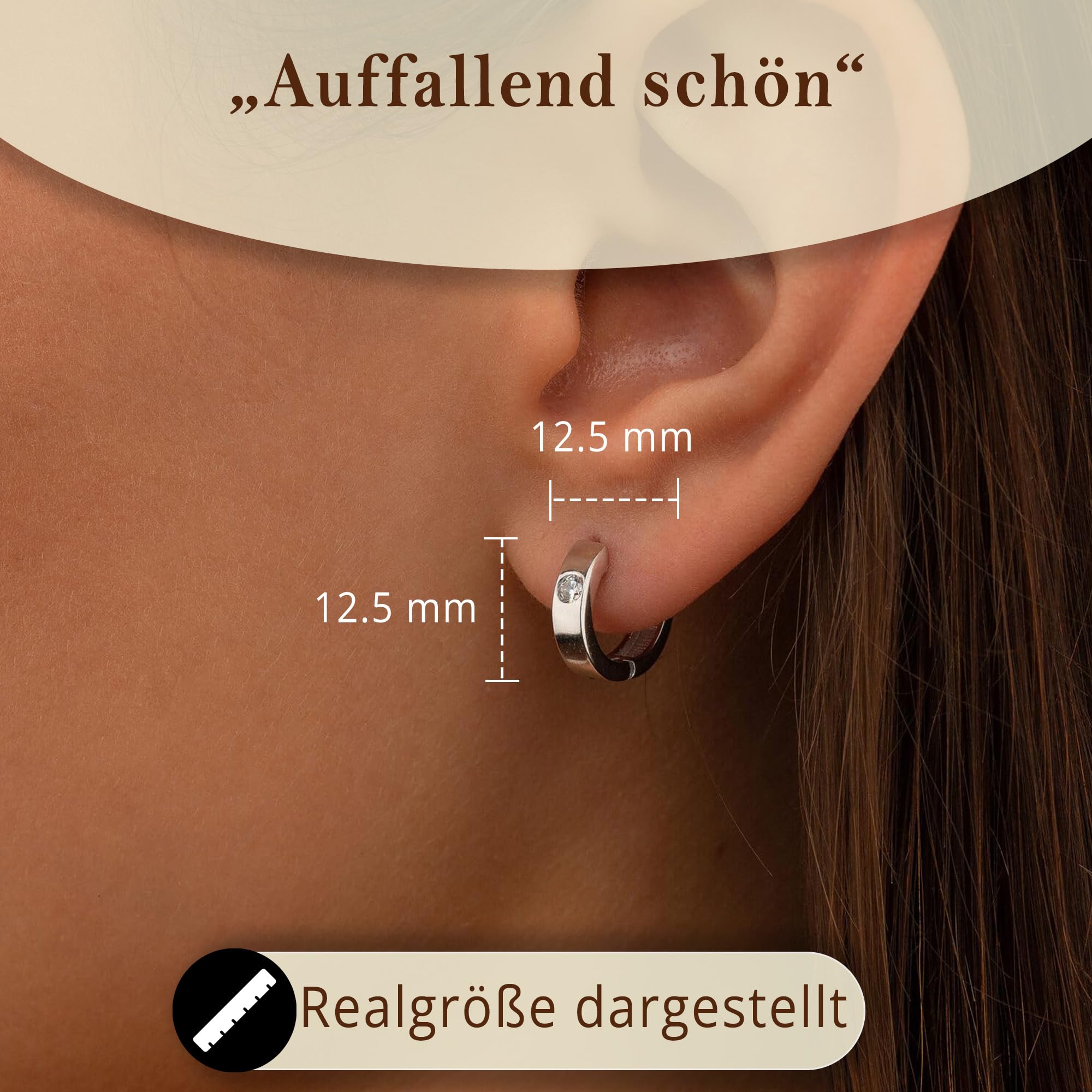 Cassini | Creolen Silber 925 Damen – Elegante Ohrringe mit großem Zirkonia Stein, hypoallergen & allergiefrei – Sterling Silber Ohrringe Creolen für Alltag & besondere Anlässe, 3CZB