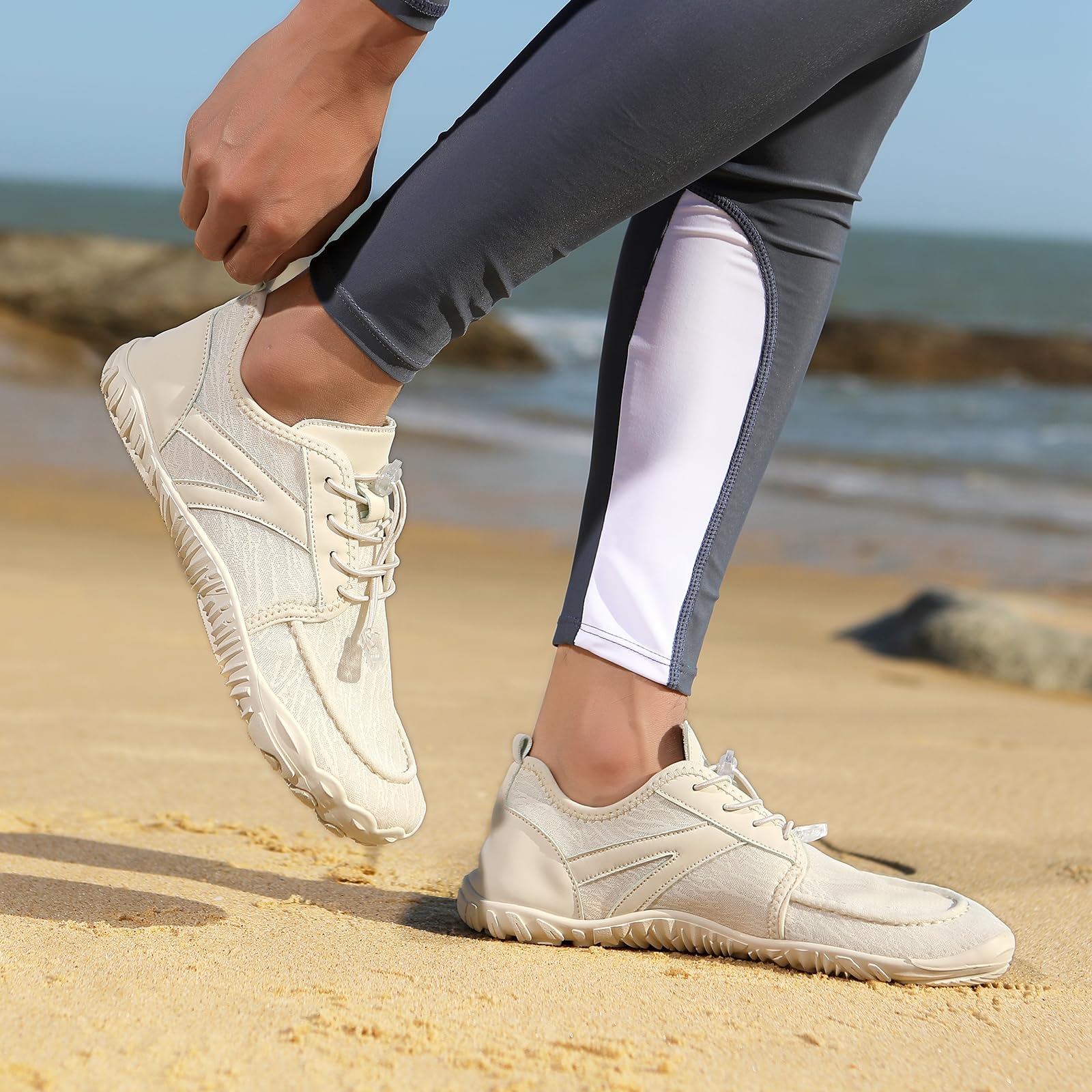 Zapatillas Agua Anfibias Secado Rápido Cordones Parte Superior Transpirable Ajuste Flexible Adherencia Antideslizante Base Amortiguada para Playa Acampada Senderismo Viajes