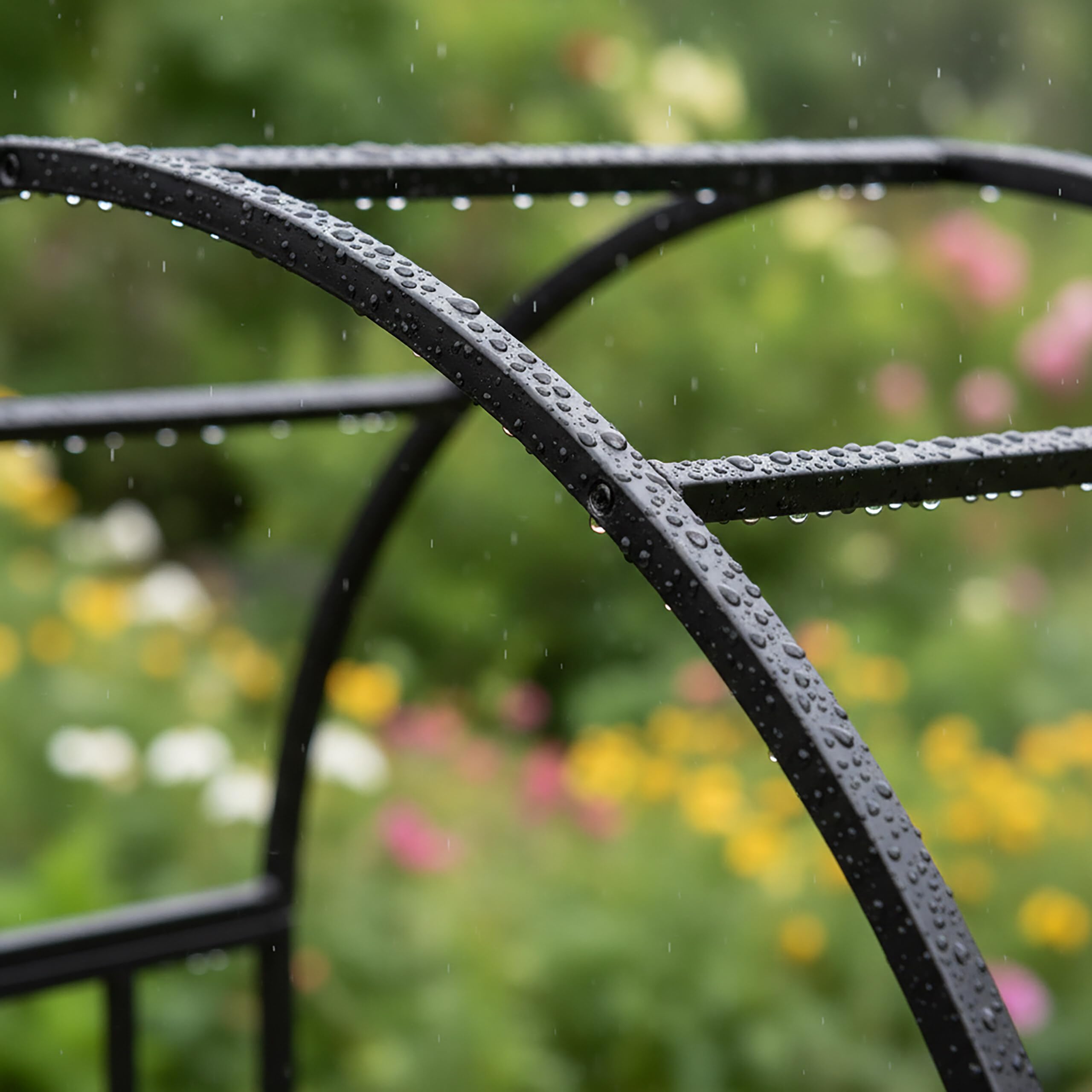 Relaxdays Arche de Jardin métal, avec bacs à Plantes, Noir