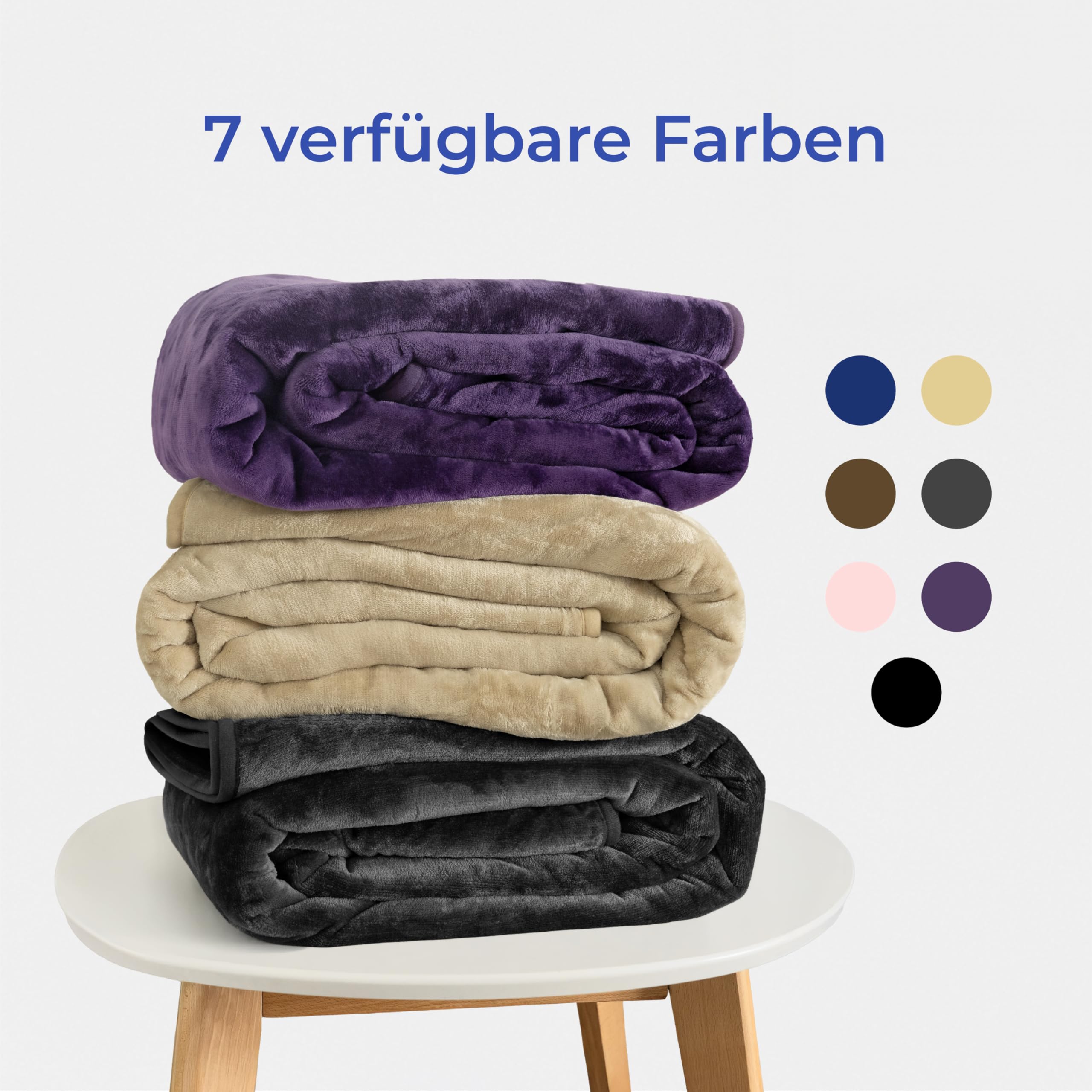 Dreamzie - wasserdichte Decke 152x203 cm - Hundedecke Sofa und Bett - Reversible Decke Wasserdicht aus Sherpa-Fleece - Waschbar - Schwarz