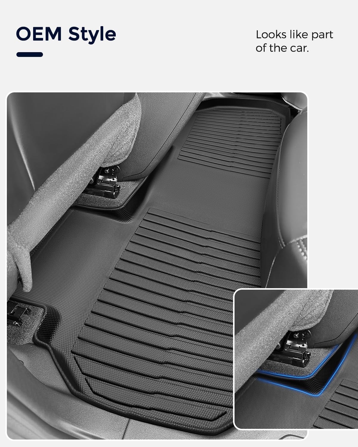 Floor Mats & Cargo Liner for GMC Acadia 2024 2025 (Only for 7 Seats Captain's Chairs), All-Weather Full Set Floor Mats & Cargo Liner with Backrest Mat for GMC Acadia Accessories 2024 2025 - Image 8