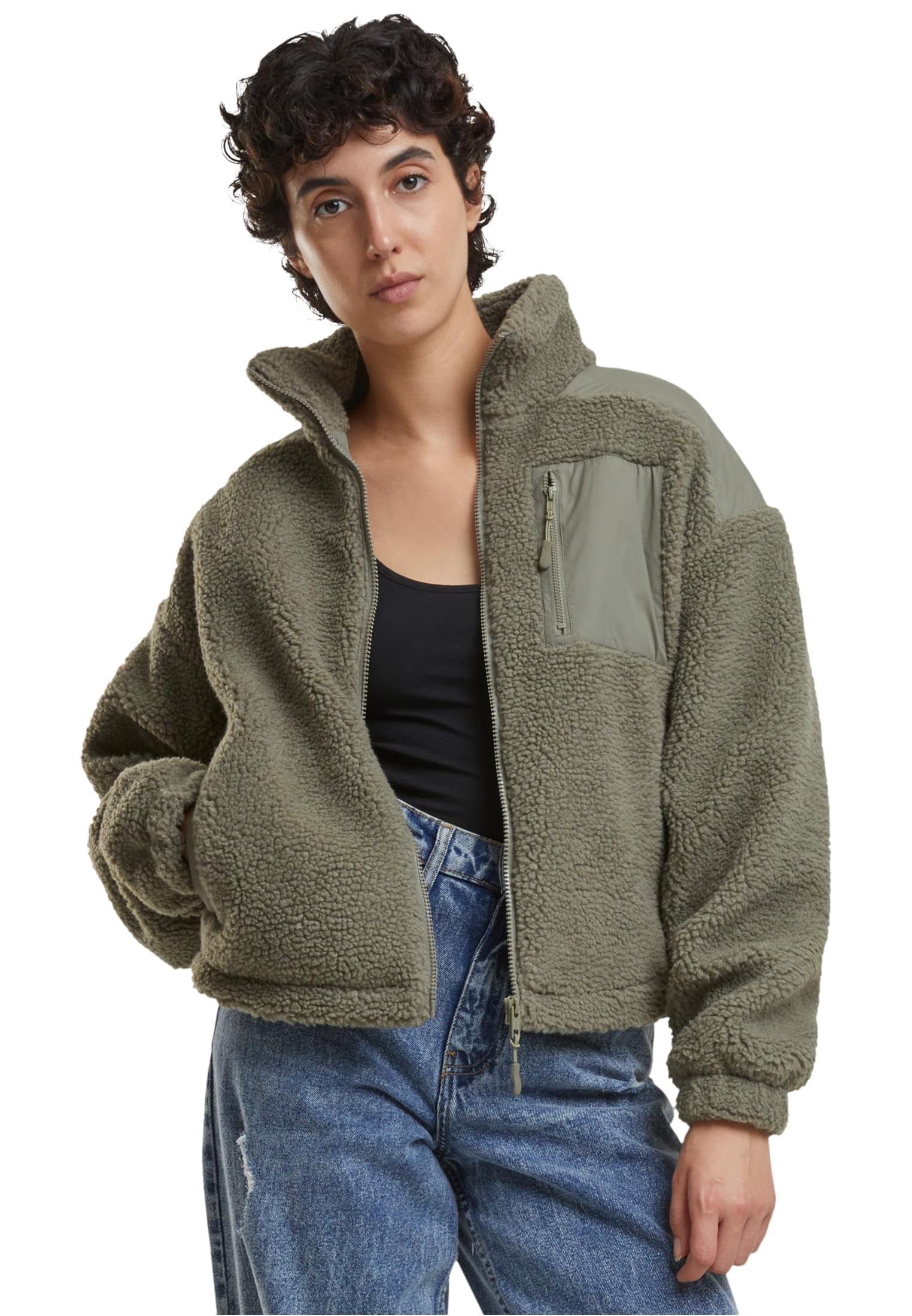 Urban Classics Damen Ladies Sherpa Mix Jacket