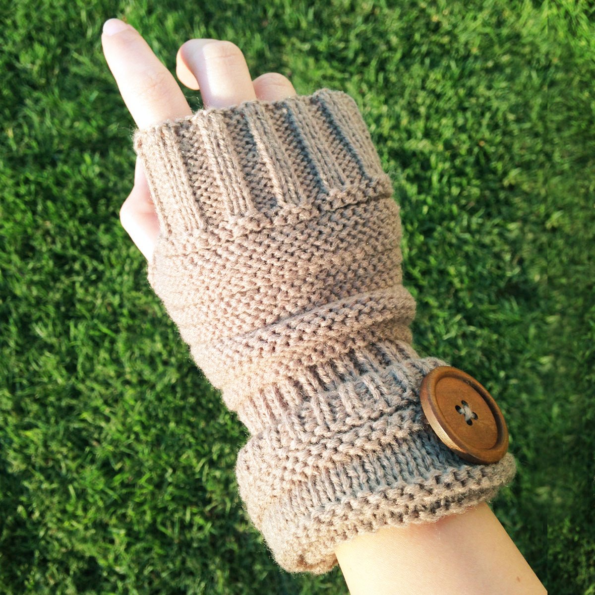 Amazon.com: Wrapables Fingerless Gloves with Button Accent, Cyan