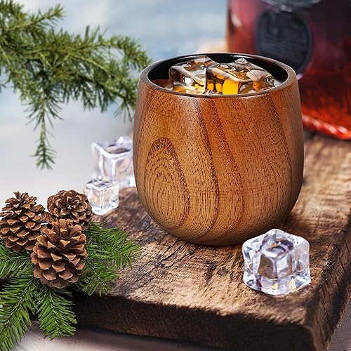 Miniatura 6 de Vaso de whisky de madera carbonizada, hecho a mano, vidrio antiguo de 10 onzas, regalos de bourbon para hombres, papá, marido, hermano, taza de