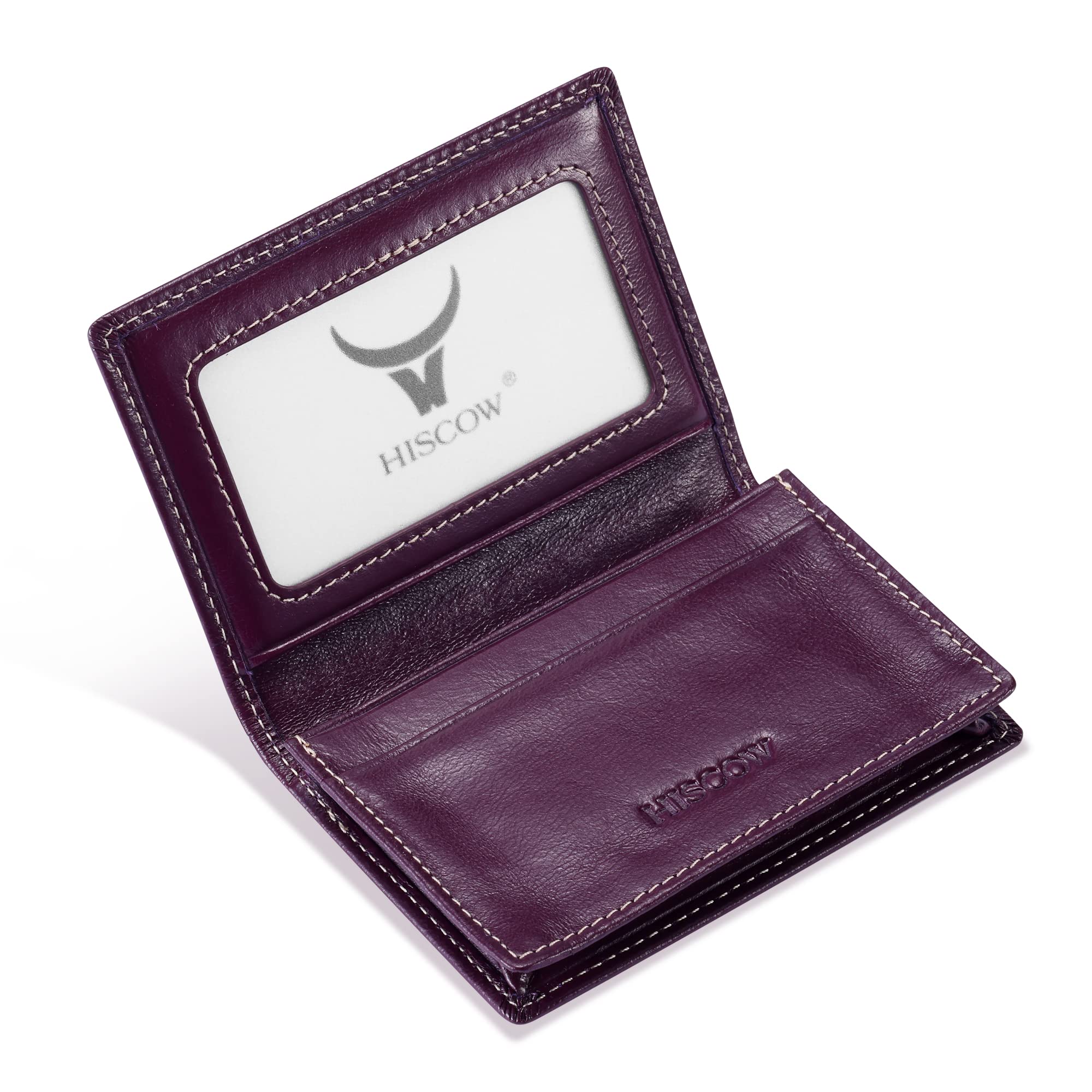 Leather Business Card Case Holder for Men & Women, Italian Calfskin