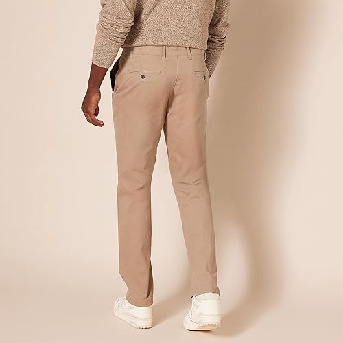 Vista 3 de Tienda Essentials - Pantalones de corte chino para hombres, entallados, informales y elásticos