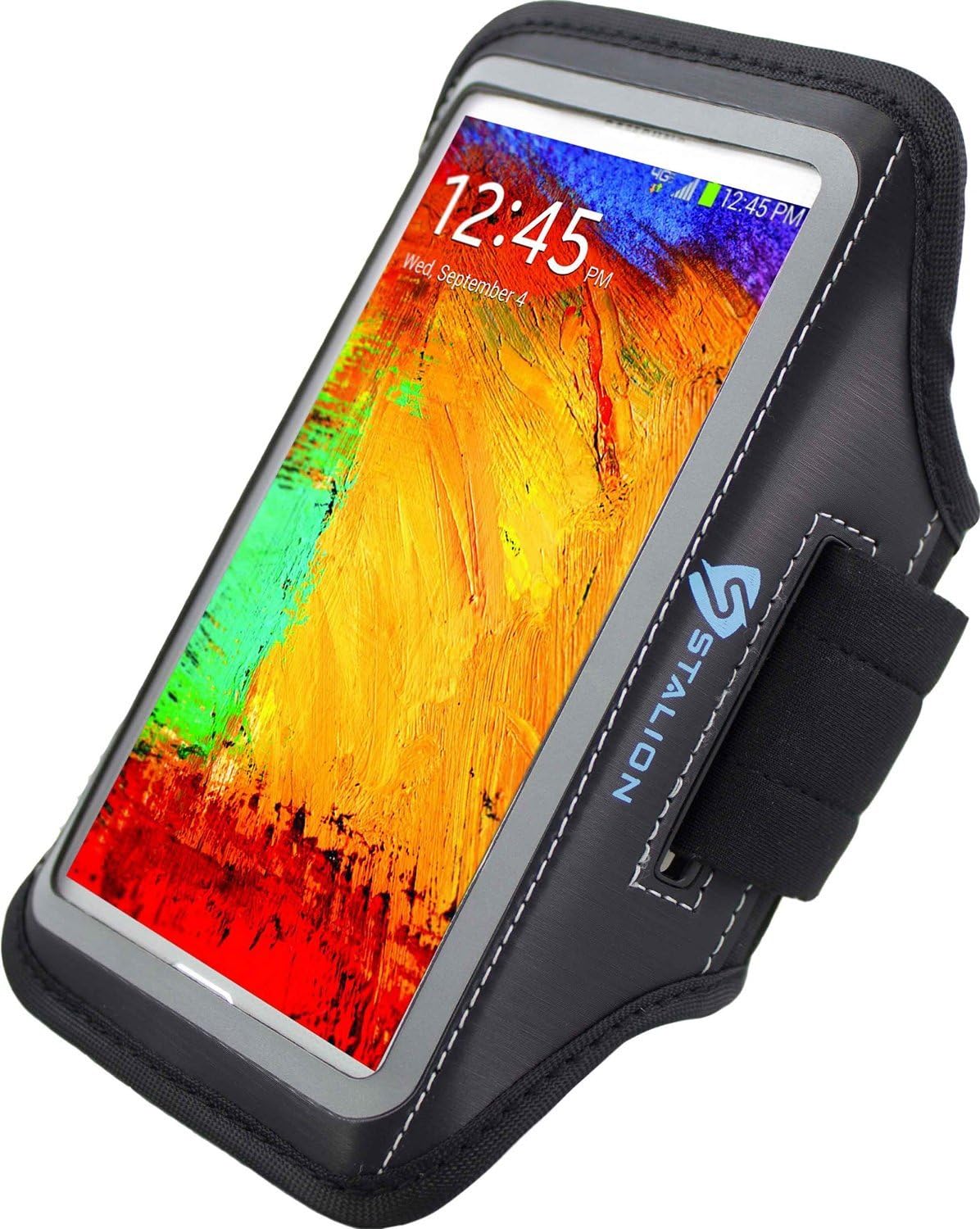 Stalion® Sports Armband for Samsung Galaxy Note 3, Note 2, Note (Black) [Lifetime Warranty] Water Resistant + Sweat Proof + Key Holder