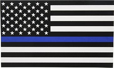 Thin Blue Line Flag Decal - 3x5 in. Black White and Blue American Flag Sticker for Cars and Trucks - in Support of Police and Law Enforcement Officers (1) - coolthings.us
