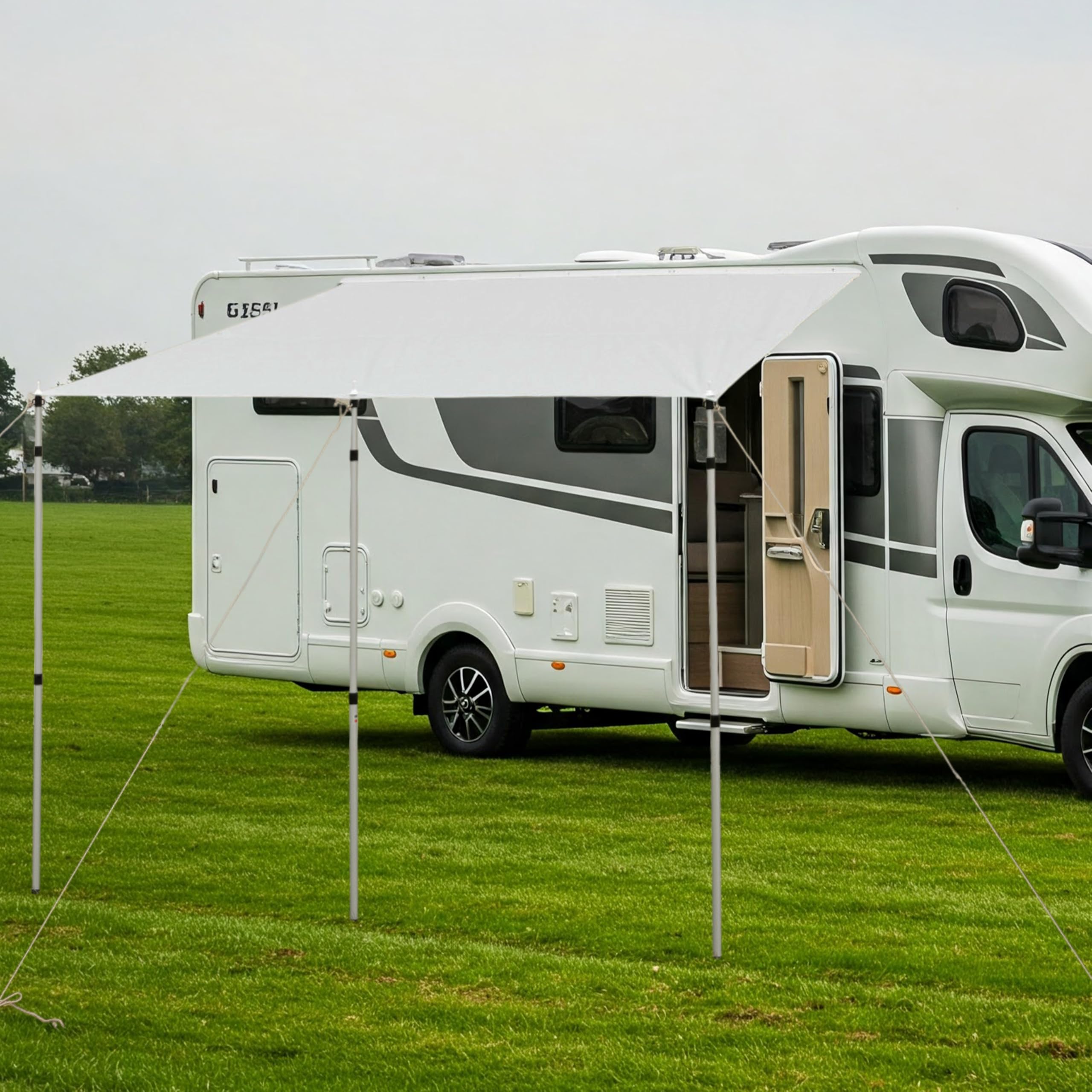Voile d'ombrage 240 x 300 cm pour caravane, camping-car, auvent de camping, protection solaire, auvent de voyage, auvent de bus, 5000 mm, étanche
