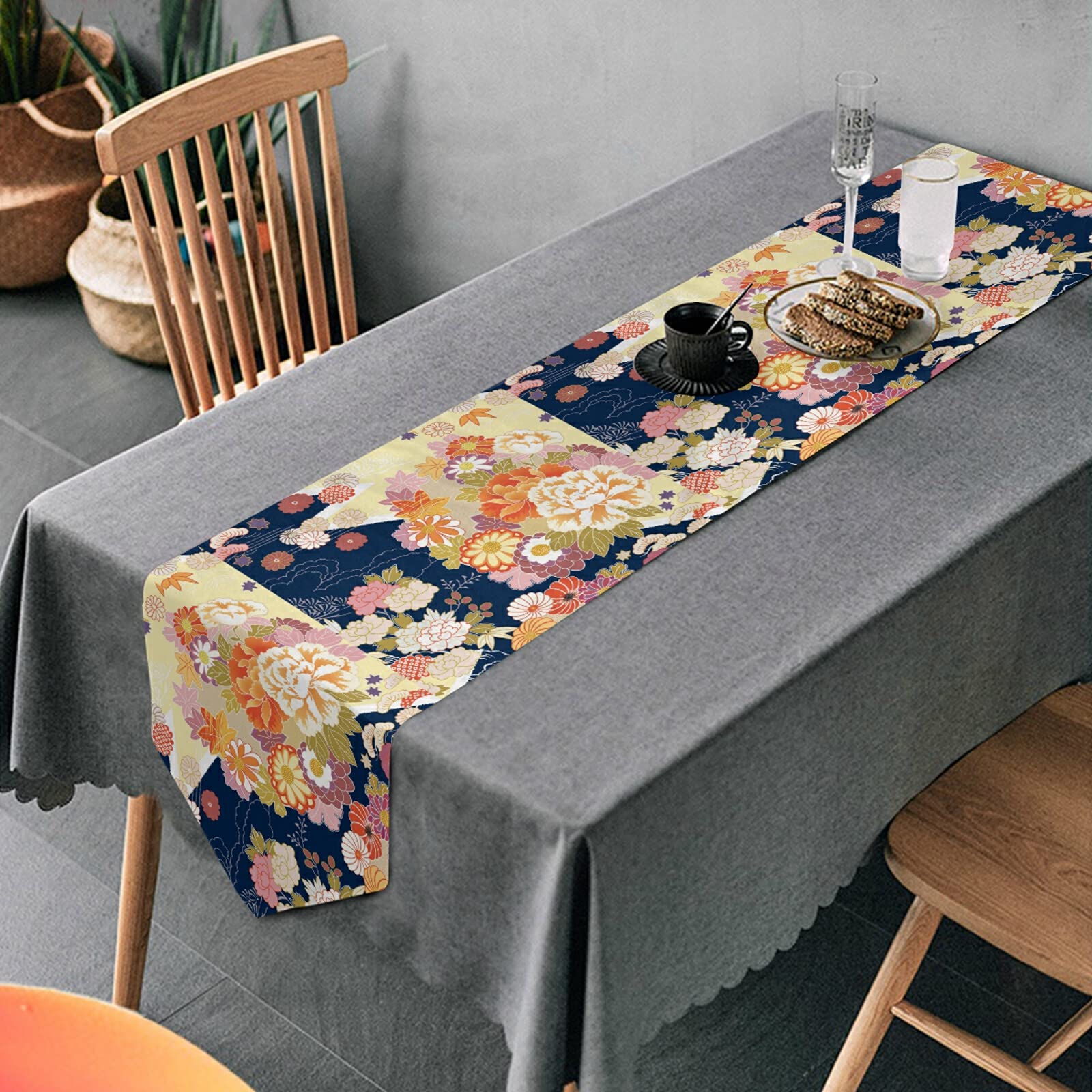 DROMCOM Chemin De Table Doré - 28 Cm X 10 M - En Forme De Feuilles De