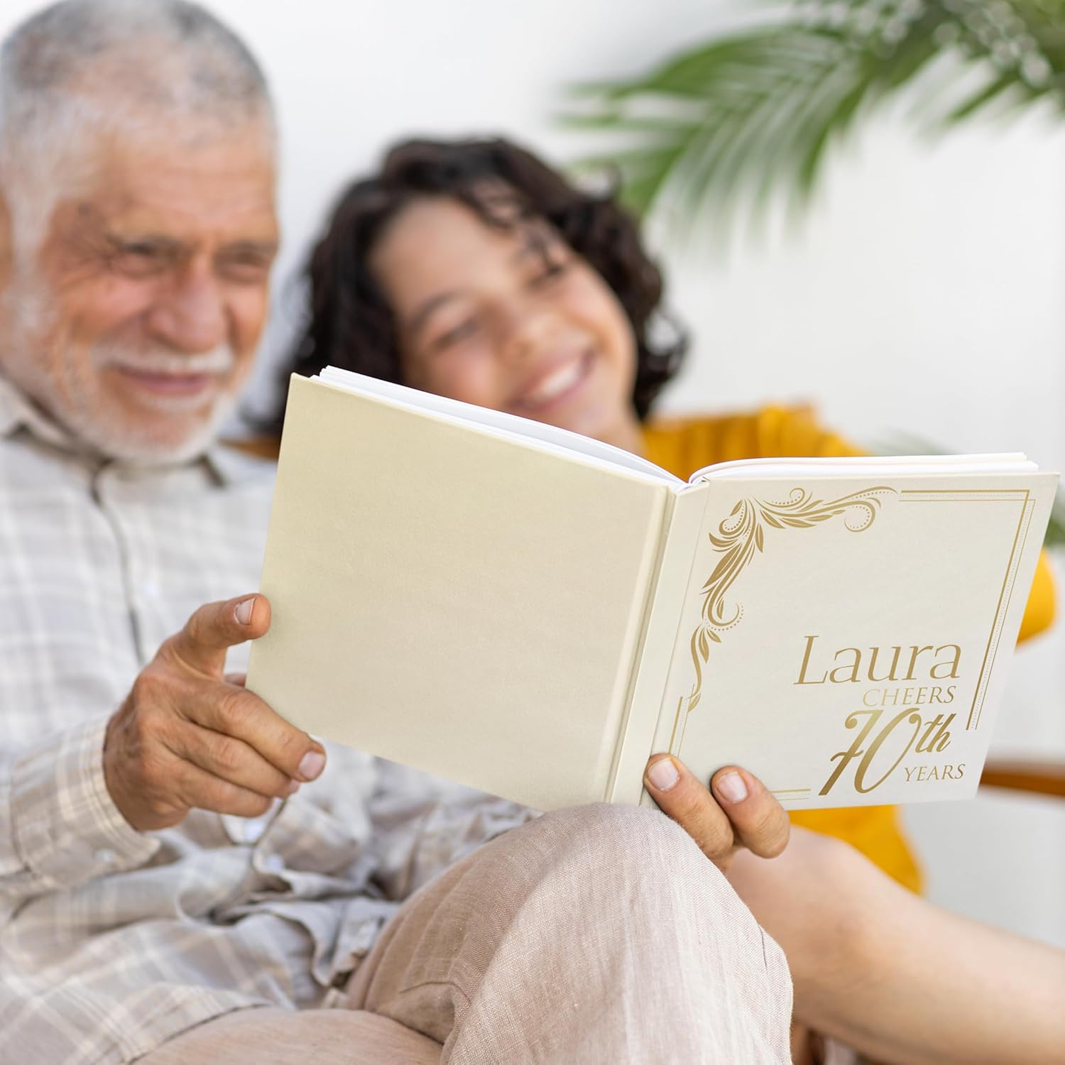 Personalized 70th Birthday Guest Book Hardcover – Custom Sign Book and Keepsake for Men and Women, Milestone Party Memory Album (80 blank pages)