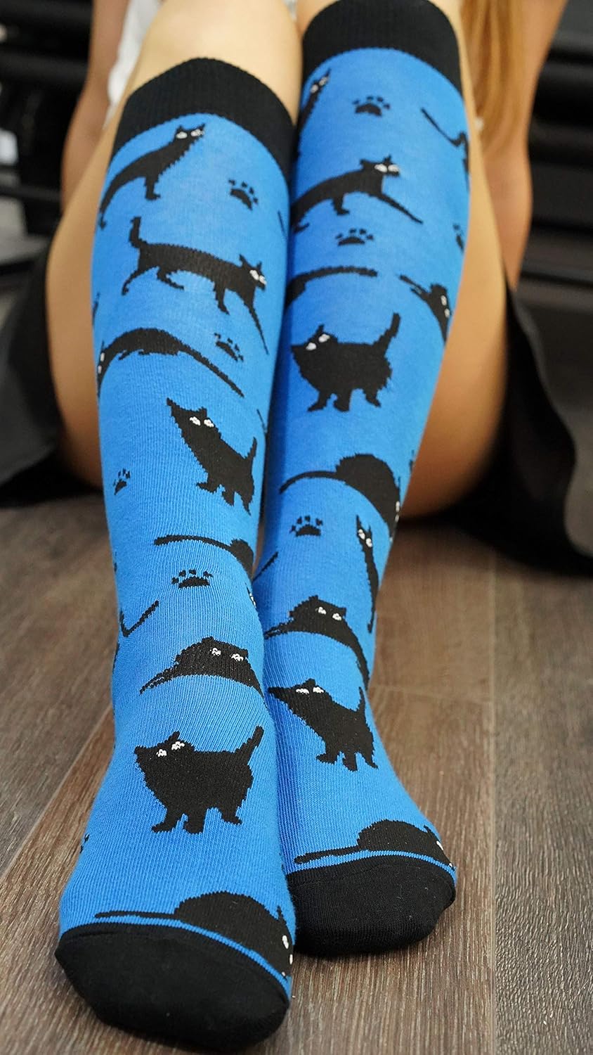 socks n socks-Women's 1 Pair Colorful Luxury Cotton Funky Knee Socks - Image 3