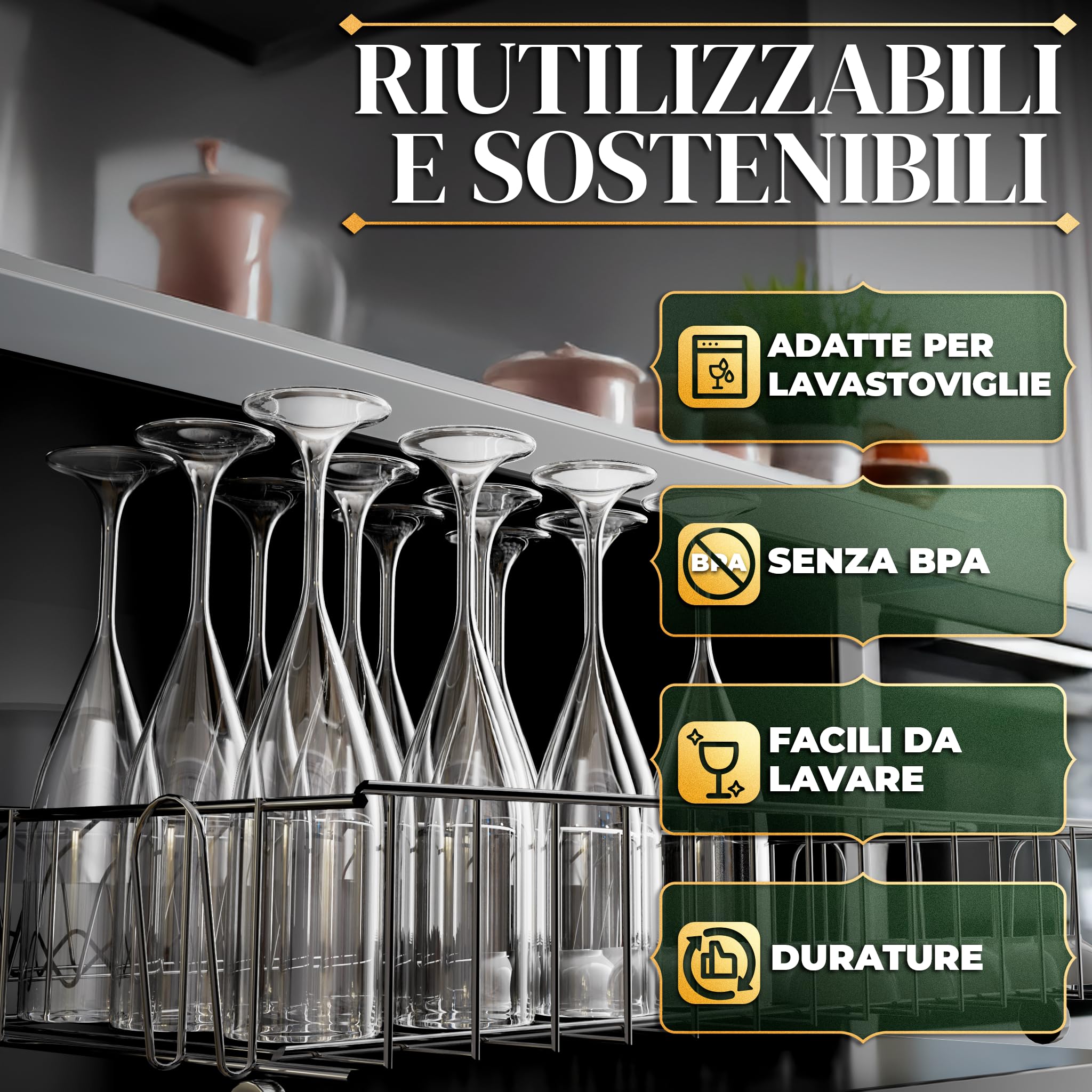 ActivoTex Calici Plastica Spumante per Matrimoni. Confezione da 12 Pezzi Transparente Bicchieri Flute Plastica Ultra Resistente Rigida Lavabili Vino Champagne Cava Versatili, Durevoli e Sicuri