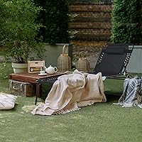 Vista 2 de Tangkula Sillón de playa plegable para exteriores, silla para tomar el sol con reposacabezas extraíble, respaldo ajustable de 4 posiciones, tumbona