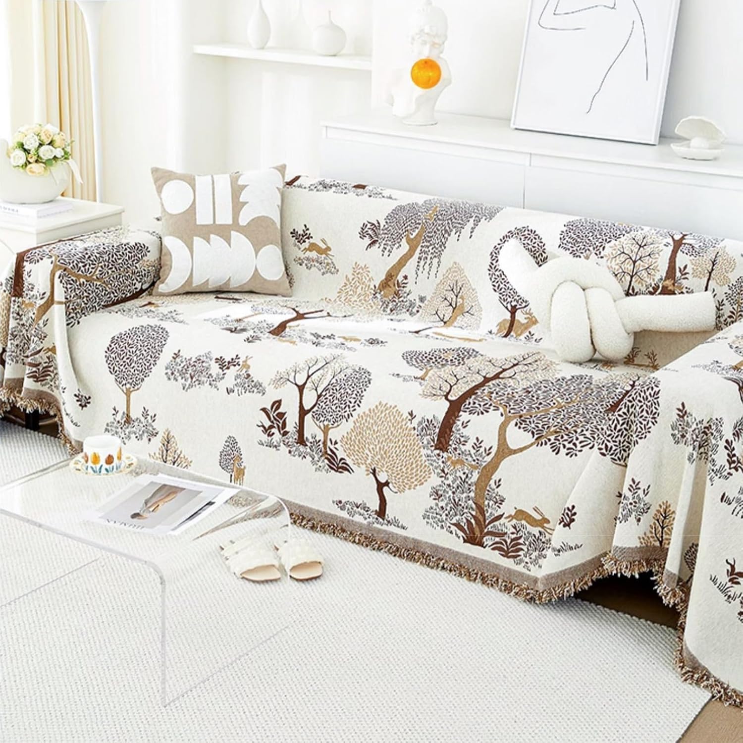 Couch Cover Reversible Sofa Cover Double Sided Sofa Slipcover Sectional Couch Covers Single Sofa Covers Bed Blanket Living Room Pet Couch Protector Furniture Cover for Pets,Kids ( Color : Brown , Size