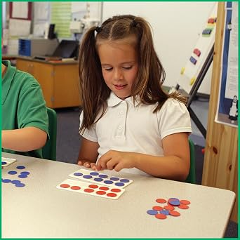 edxeducation Ten Frame Classroom Set - Math Manipulatives for Kids - 16 Plastic Ten Frames - 160 Counters - Classroom Math Supplies | Math Manipulatives for Kids, Essential Classroom Math Supplies