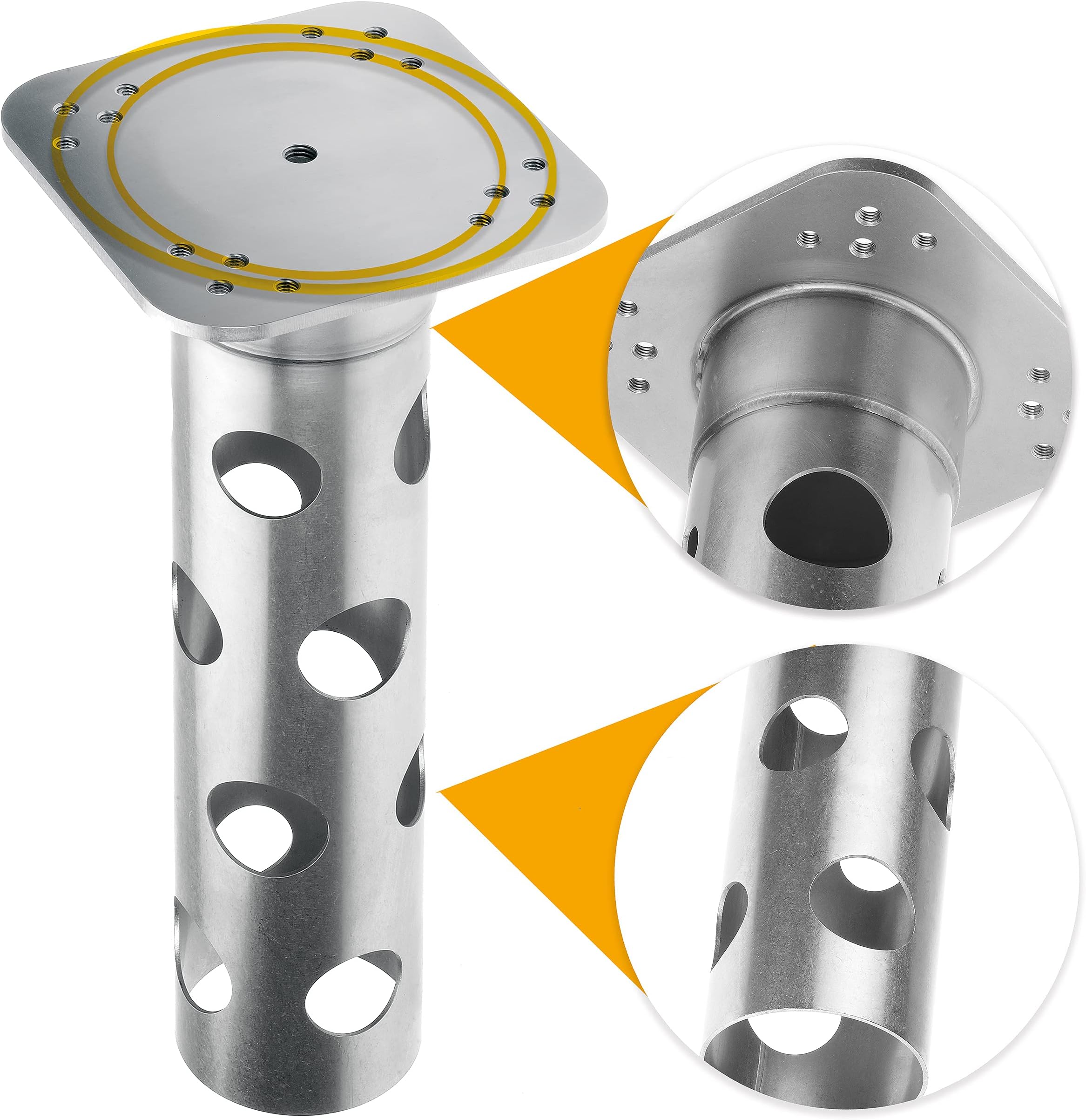 4smile Umbrella Base – Made in Germany Stainless Steel inground Umbrella Stand, Set in Concrete – Stable Cantilever Umbrella: a Long-Term, Safe Solution