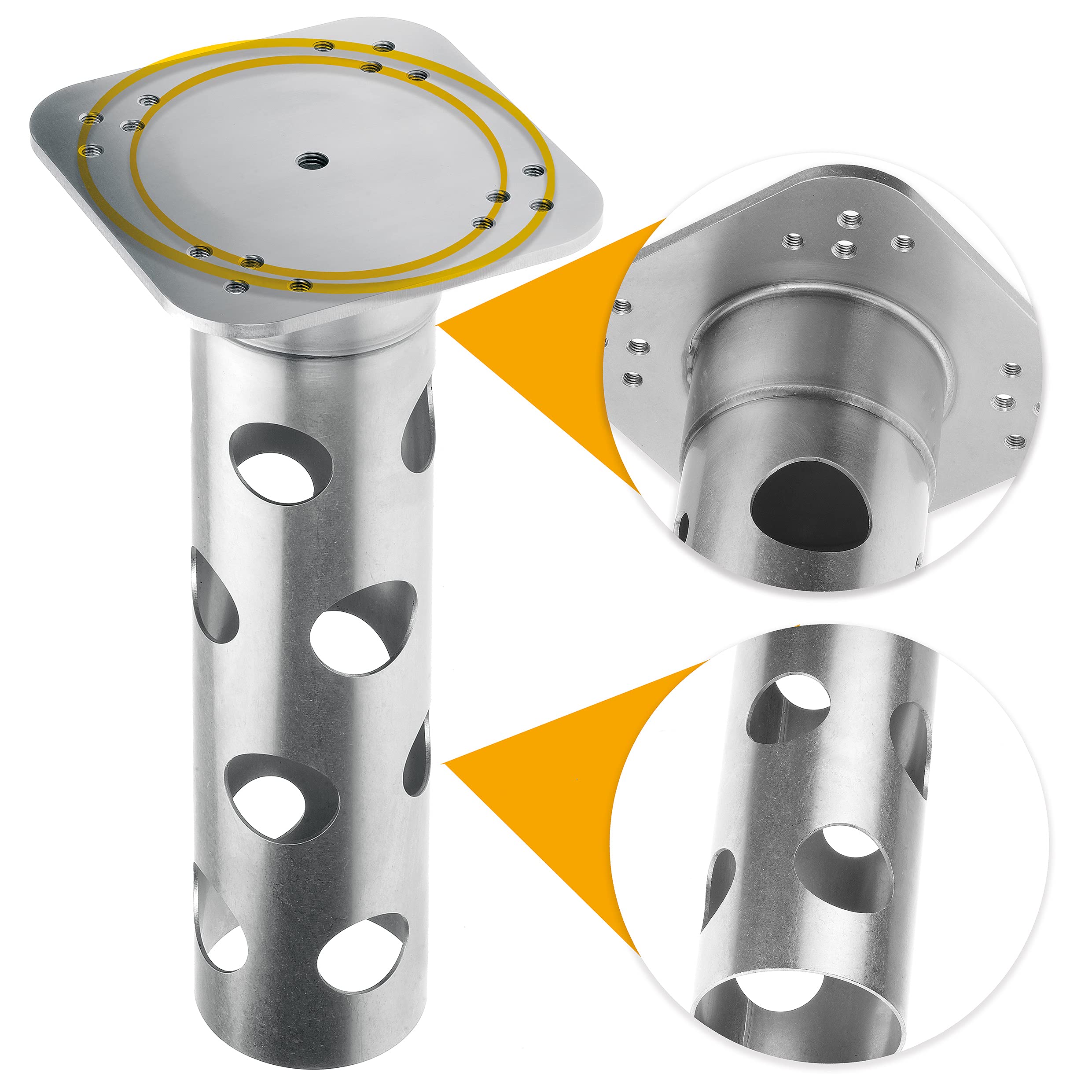 4smile Umbrella Base – Made in Germany Stainless Steel inground Umbrella Stand, Set in Concrete – Stable Cantilever Umbrella: a Long-Term, Safe Solution