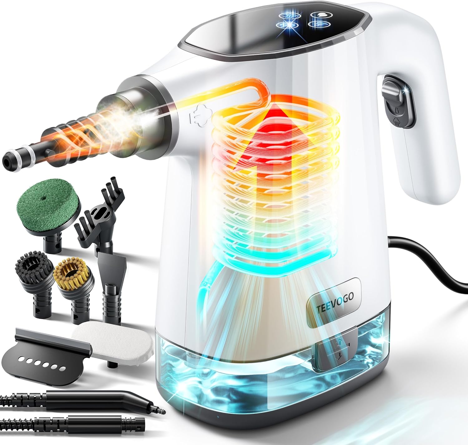 Handheld Steam Cleaner, 3s Fast Heat Pressurized Steam Cleaner, Upgrade 450ml Removable Water Tank, Lightweight Portable Steamer for Cleaning Home, Kitchen, Bathroom, Car, Tile, Easy Refill