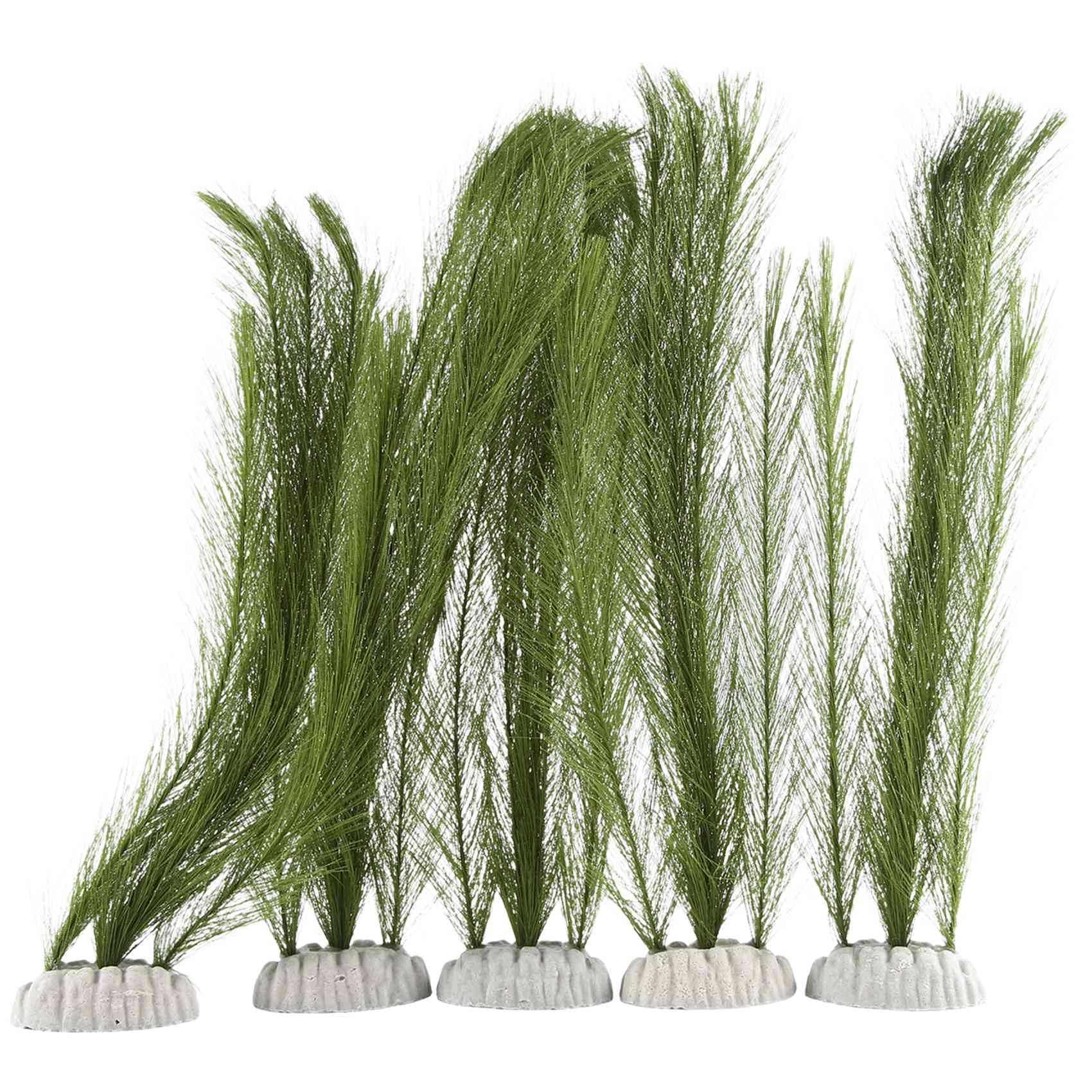 Bopfimer Aquarium Decorations Fish Tank Artificial Green Made Of Silk Fabrics Plastic,for All Fish and Pets 5Pcs