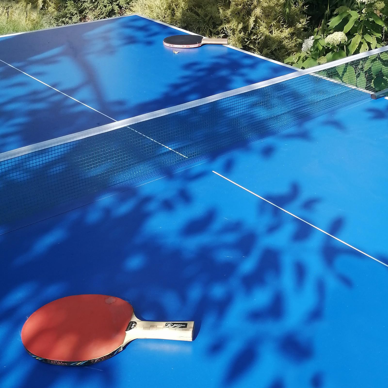 M METERXITY Table Tennis Net Replacement - Retractable Fitting Ping Pong Net and Plastic Posts with Box Apply to Game Sports (Black Blue)