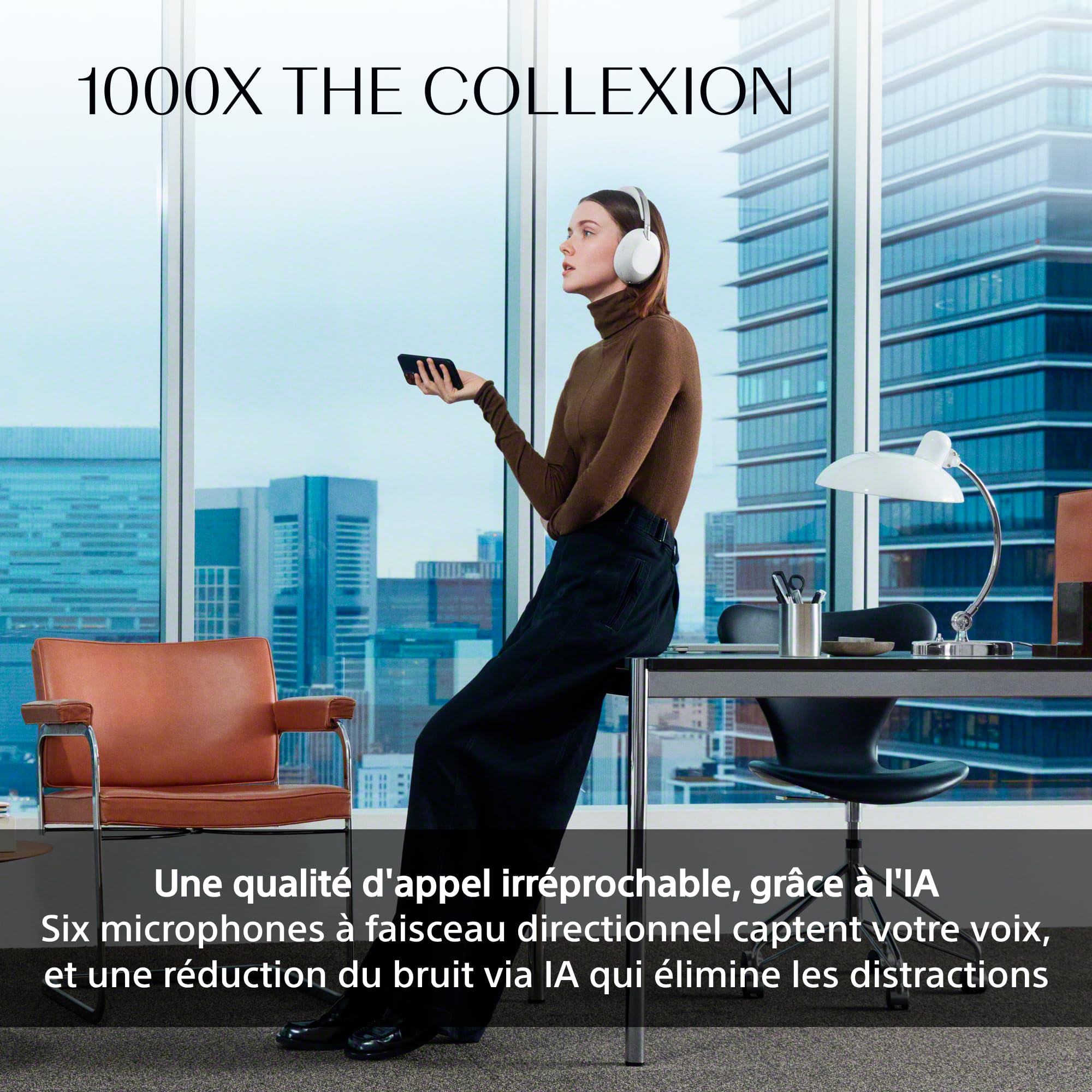 Casque Bluetooth sans fil de luxe SONY 1000X THE COLLEXION, son haute résolution de qualité studio, réduction de bruit haut de gamme, audio spatial 360°, étui résistant, compatible iOS et Android–Noir