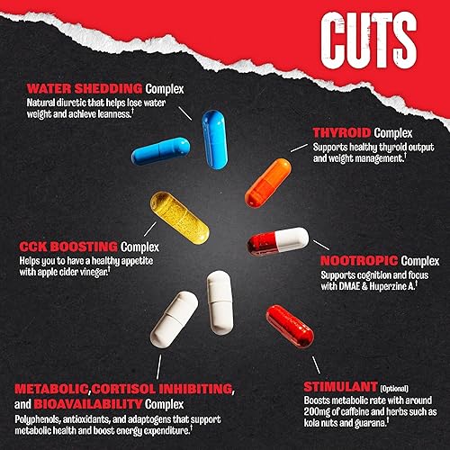 Miniatura 3 de Animal Cuts - Quemador de grasa termogénico - Pastillas de dieta nootrópicas para control de pérdida de peso para hombres y mujeres para enfoque y