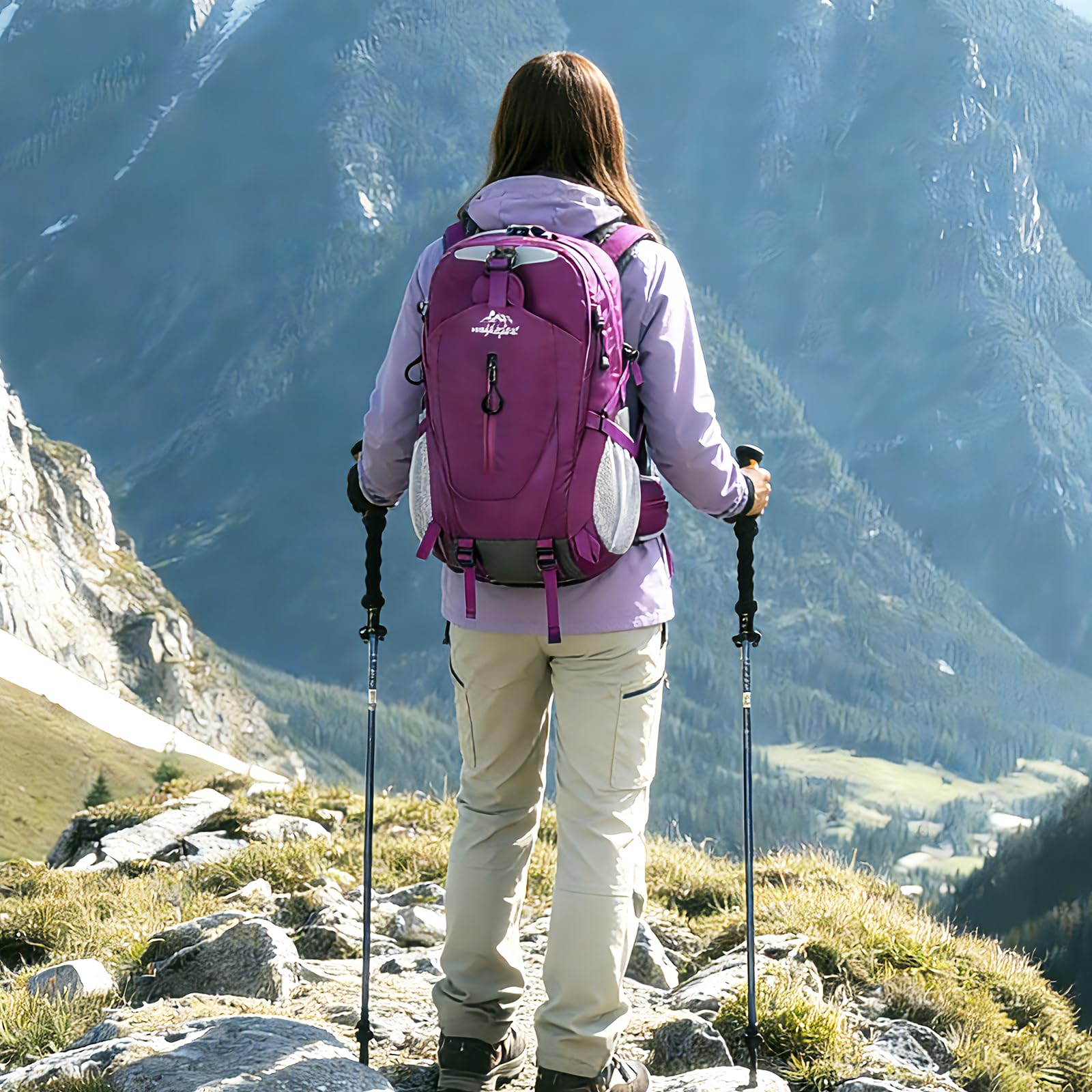 Amythe Zaino Scuola Ragazzi 8 a 15 anni Grande Impermeabile 33 L, Rosso | Leggero Trekking Viaggio Rosso Daypack Multitasche Capiente Resistente per Scuola Escursione Tempo Libero