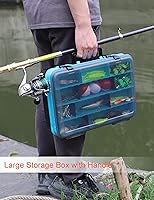 Vista 2 de Caja grande de aparejos de doble capa, organizador de aparejos con asa, contenedor de almacenamiento para camping, caja de herramientas