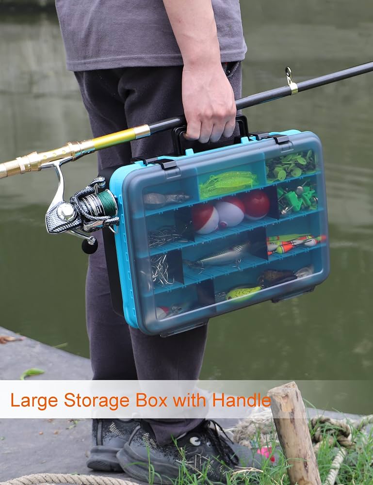 Sjqecyfv Large Tackle Box Double Layer Tackle Box Organizer