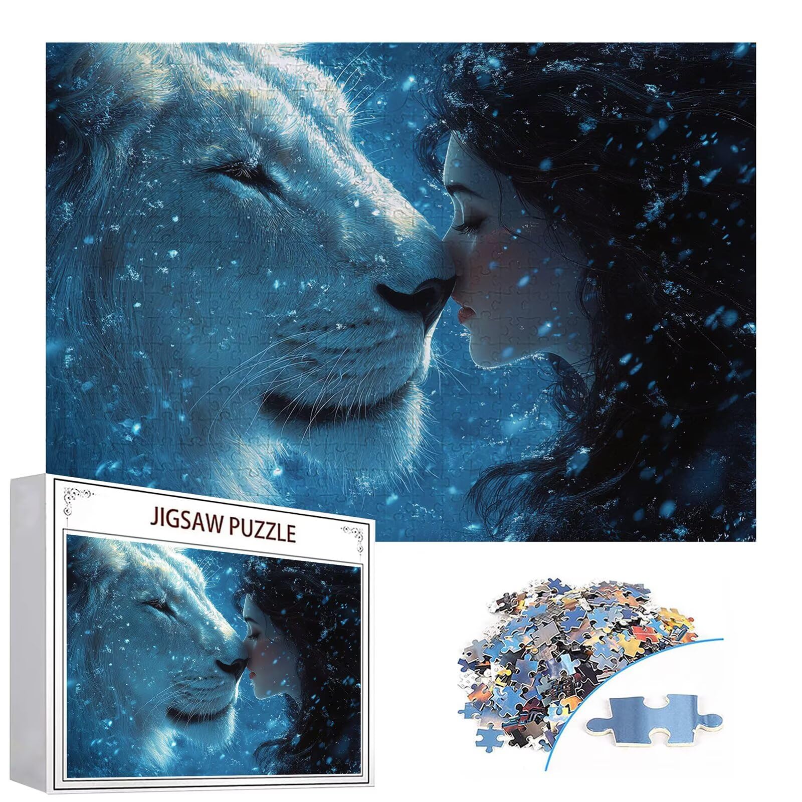 Puzzle 2000 elementów dla kobiet dorosły lew 100 x 70 cm unikalne rzemiosło klasyczne 3D drewniana układanka do rodzinnych gier biznesowych, układanka do samodzielnego wykonania nawet do dekoracji