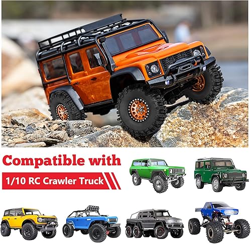 Miniatura 10 de HobbyPark Ruedas Beadlock de aluminio 1.9 para rastreador RC a escala 110, compatible con Traxxas TRX4 Axial SCX10 Redcat Gen 8 RC4WD, 4 piezas