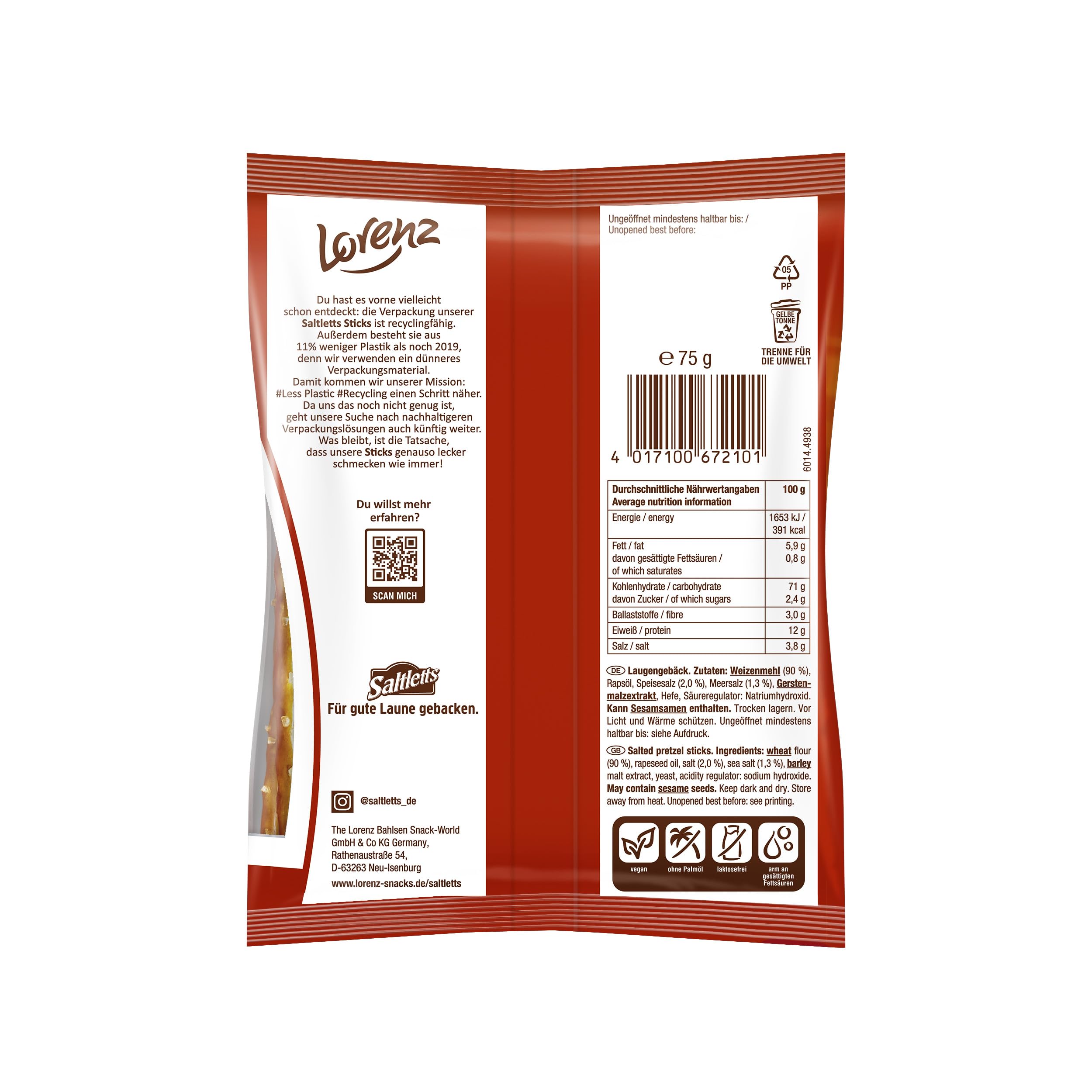 LORENZ | Saltletts Sticks Classic | 18 x 150 g | vegan